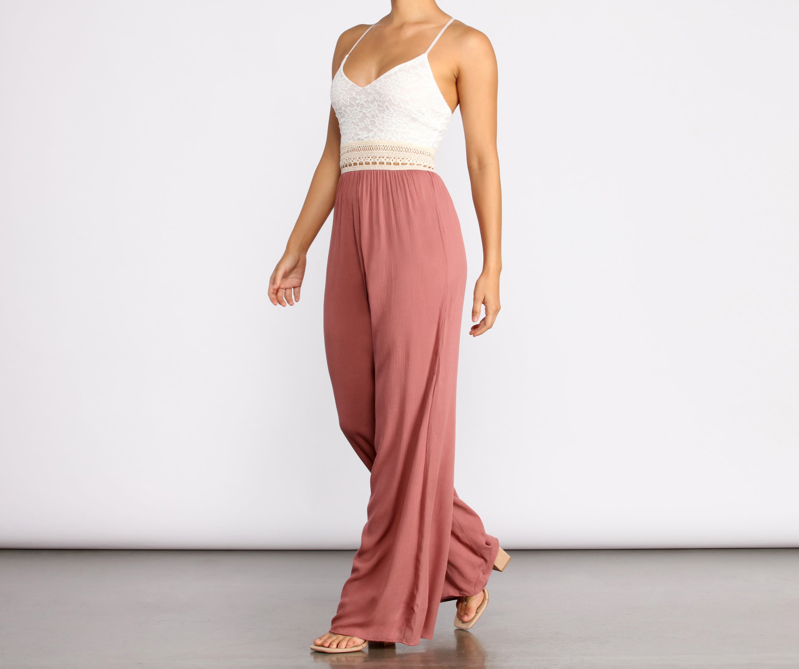Spring Fling Lace Top Jumpsuit - Image 4