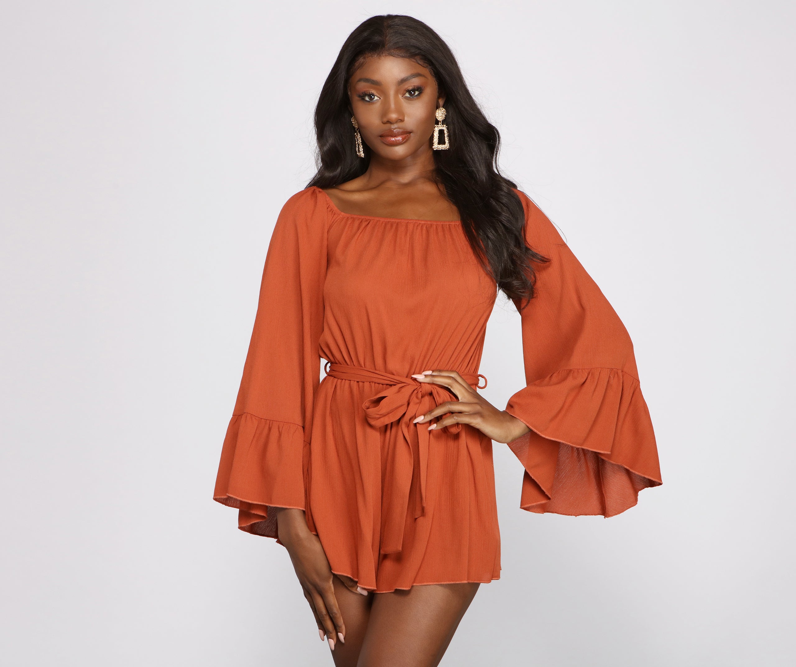 Boho Babe Flowy Tie-Front Romper - Image 5