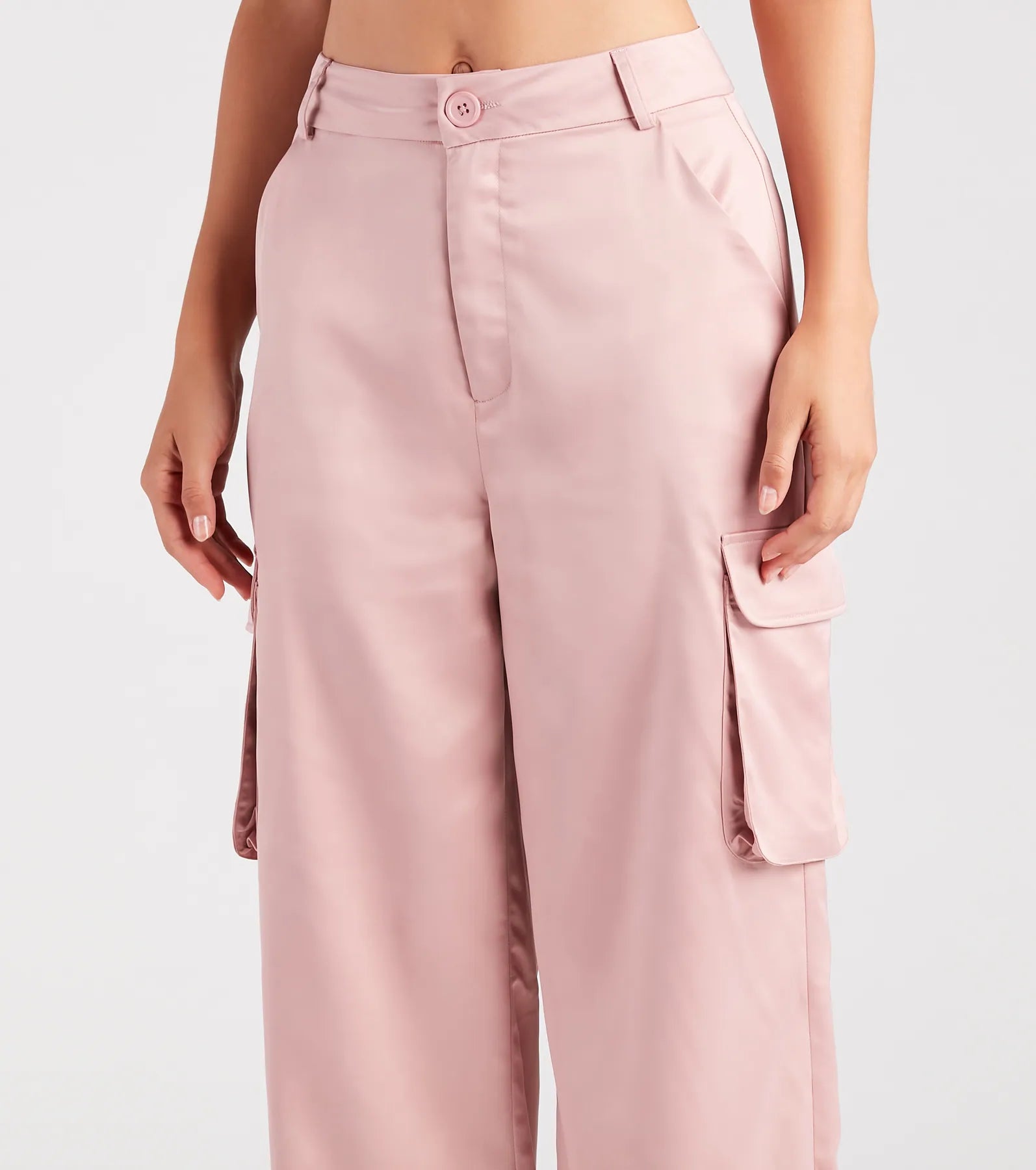Dress Me Up Satin Straight-Leg Cargo Pants - Image 8