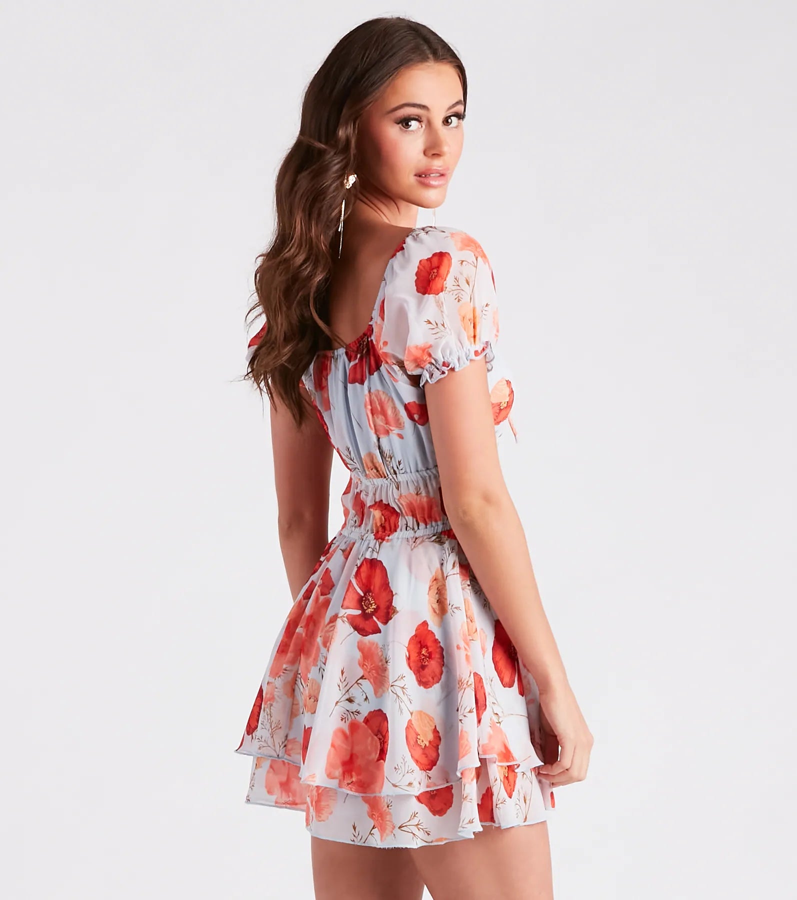 Summer Romance Floral Chiffon Skater Romper - Image 2