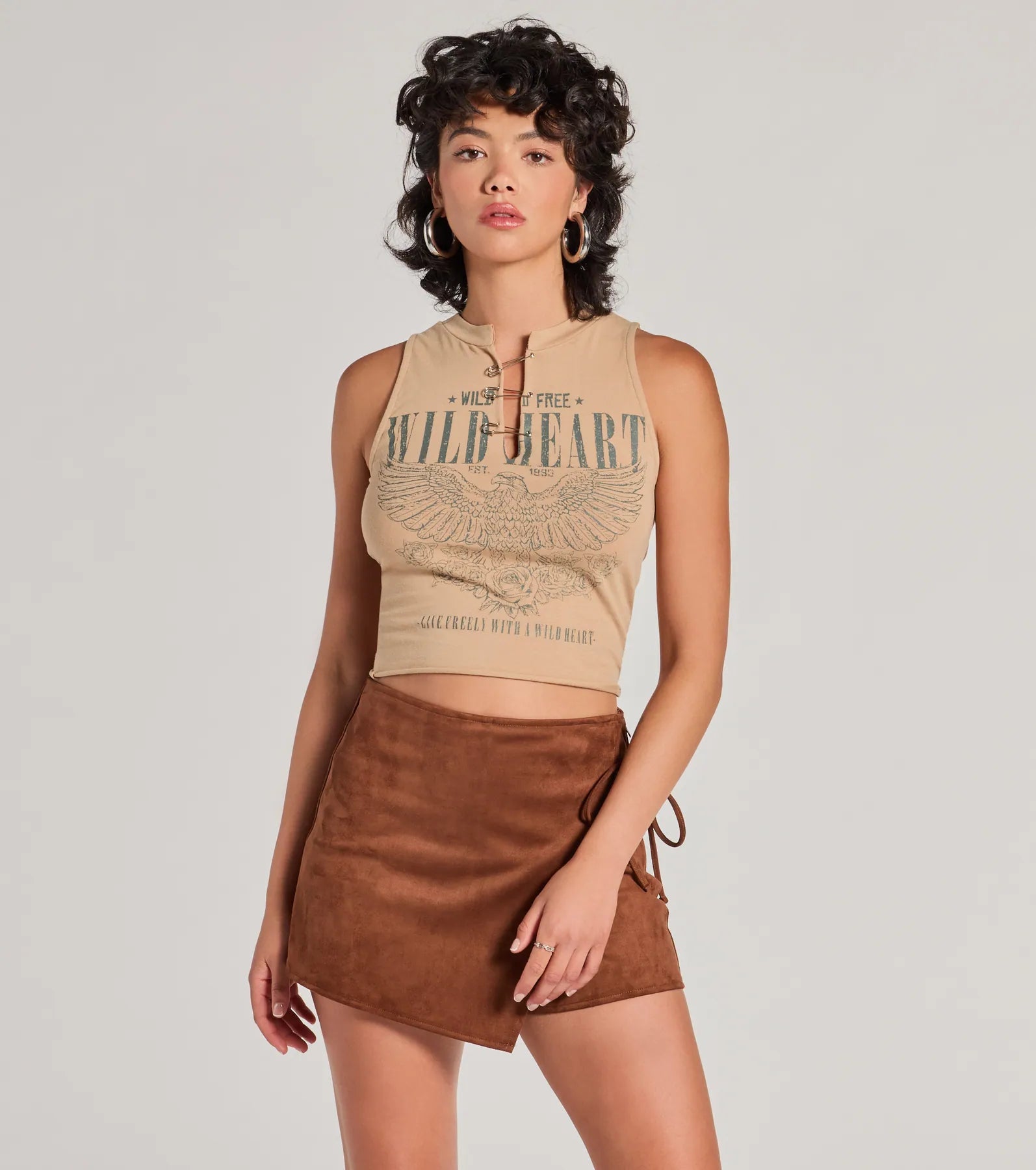 Wrap It Up High-Rise Faux Suede Mini Skort - Image 3