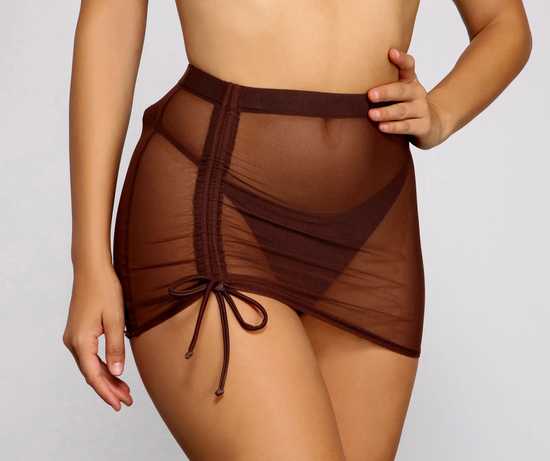 Cinched and Chic Mesh Swim Coverup - Image 6