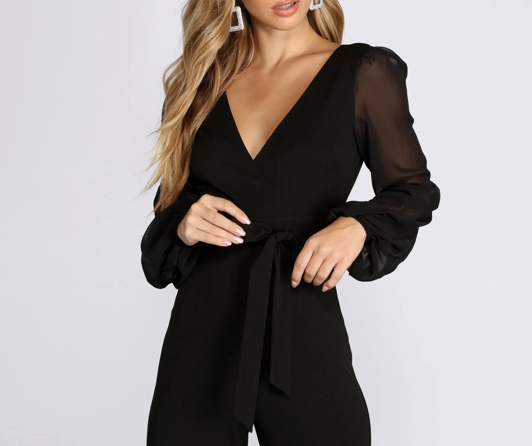 Chiffon Tie Waist Jumpsuit - Image 3