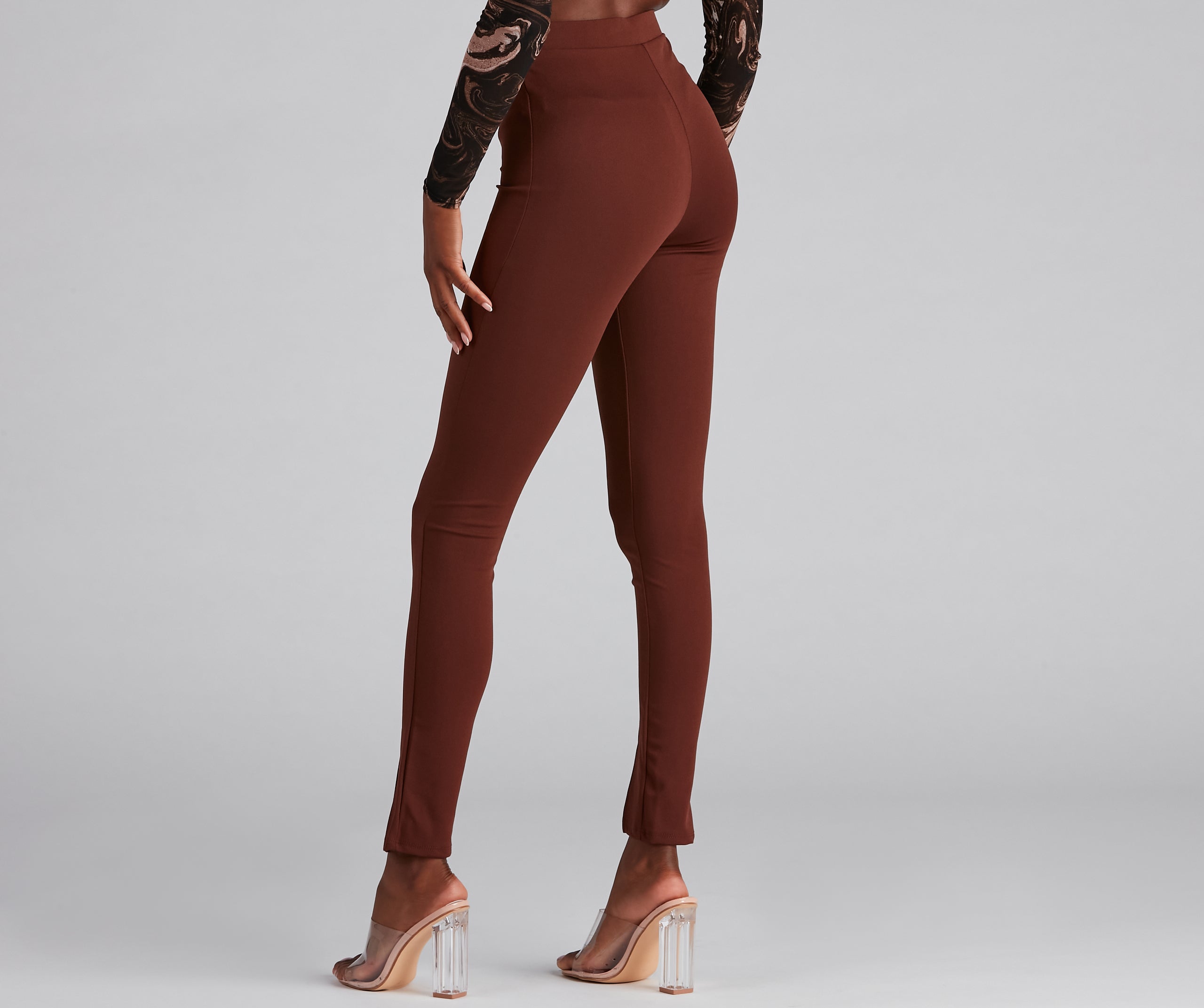 Trendy Split Hem High-Rise Pants - Image 2