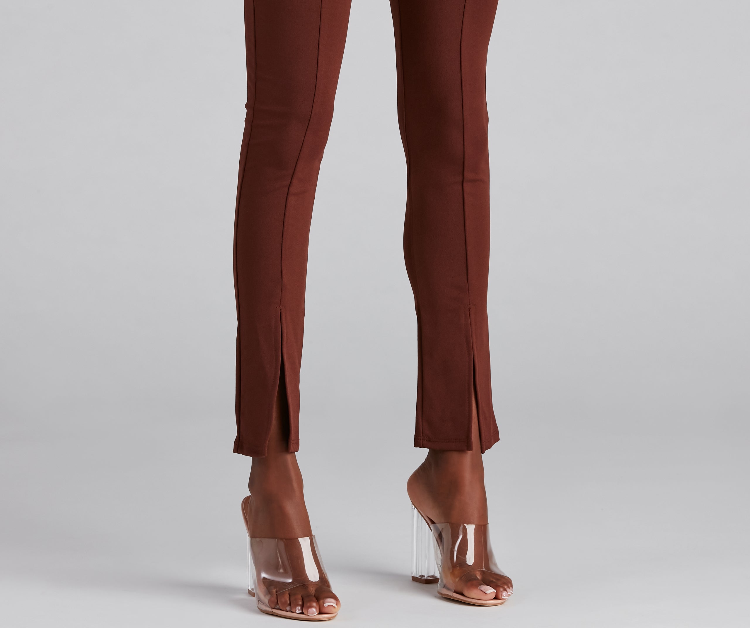Trendy Split Hem High-Rise Pants - Image 3