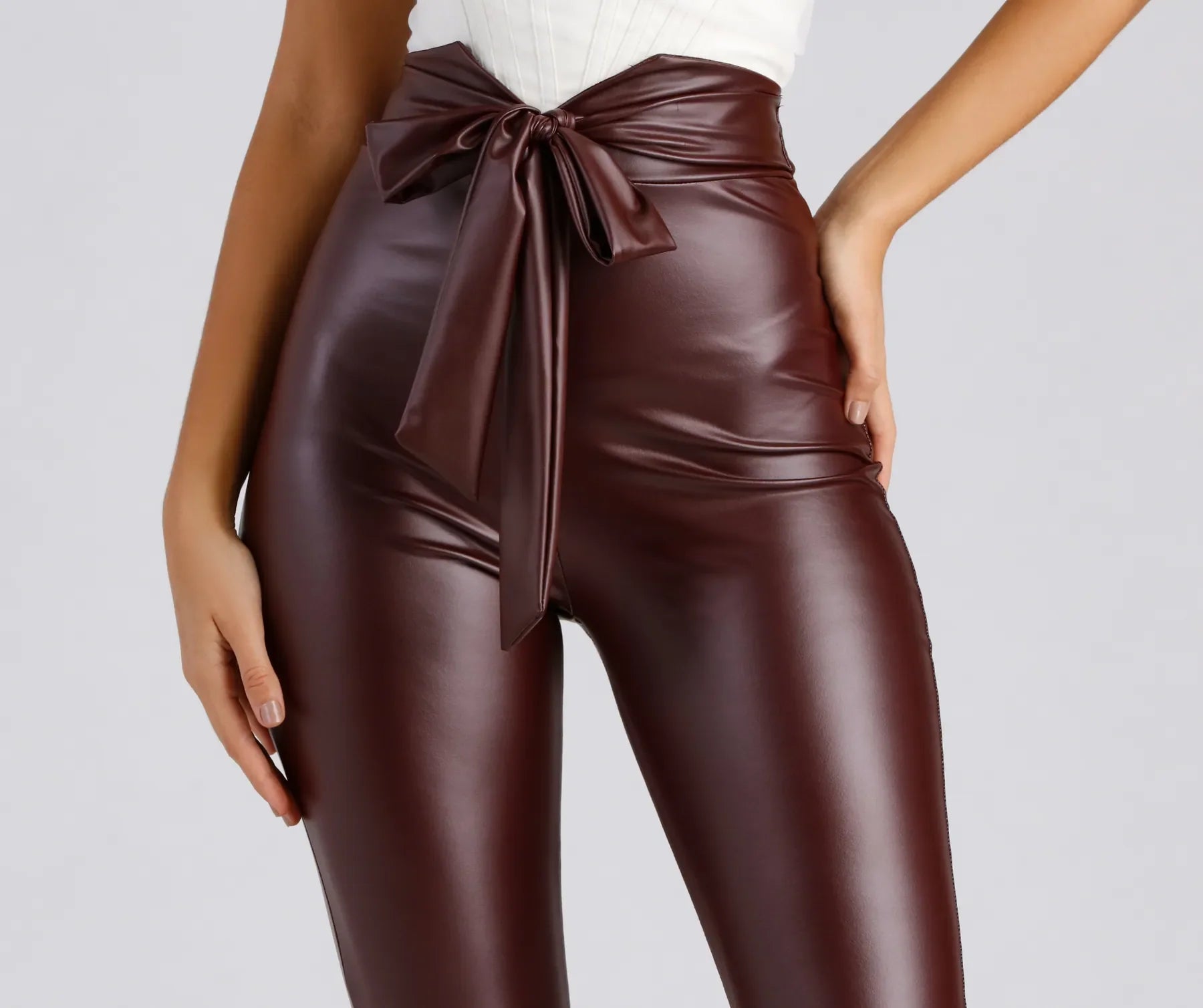 Chic And Dressy Vibes Faux Leather Pants - Image 8