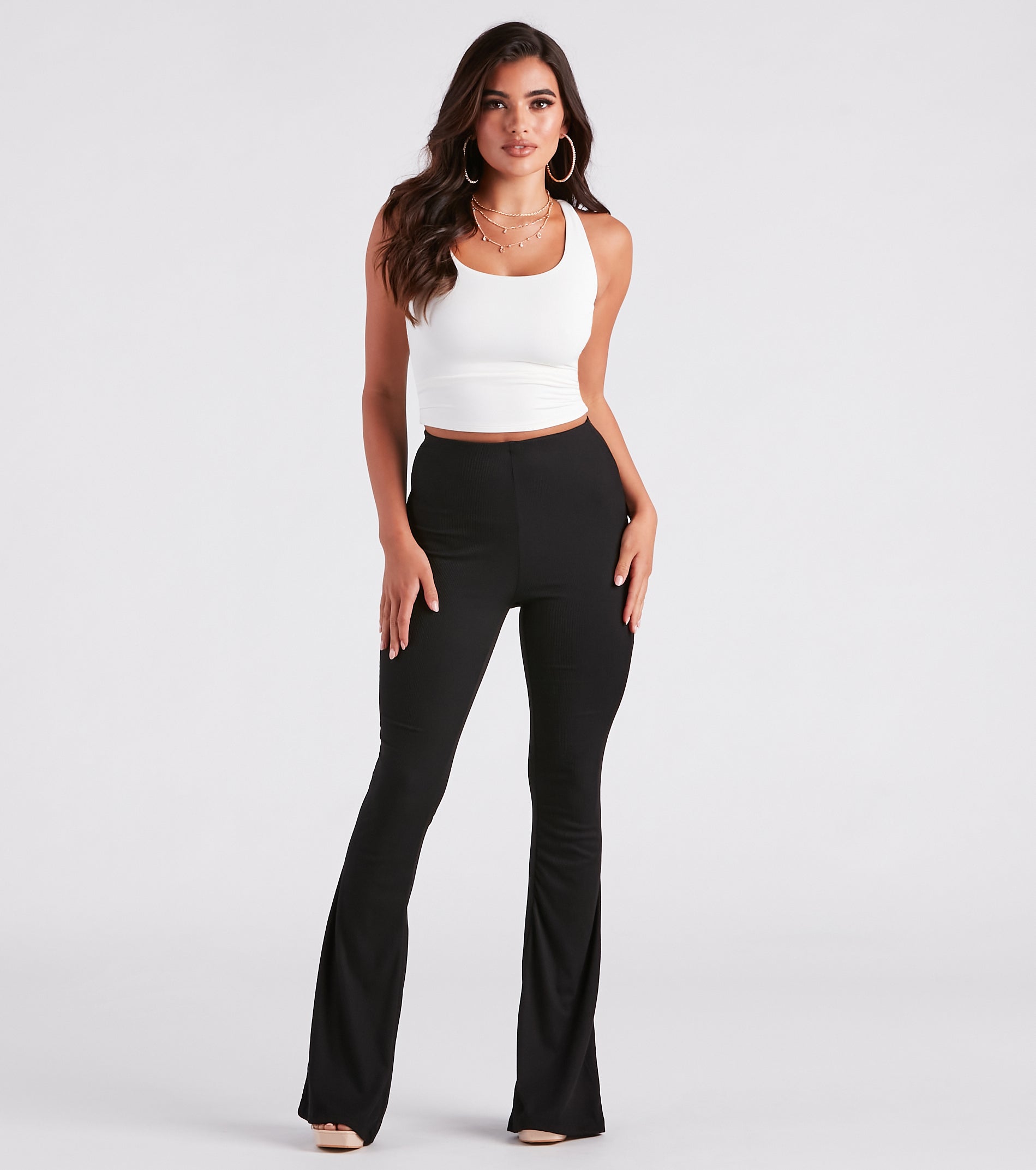 Trendy Babe Ribbed Knit Flare Pants - Image 5