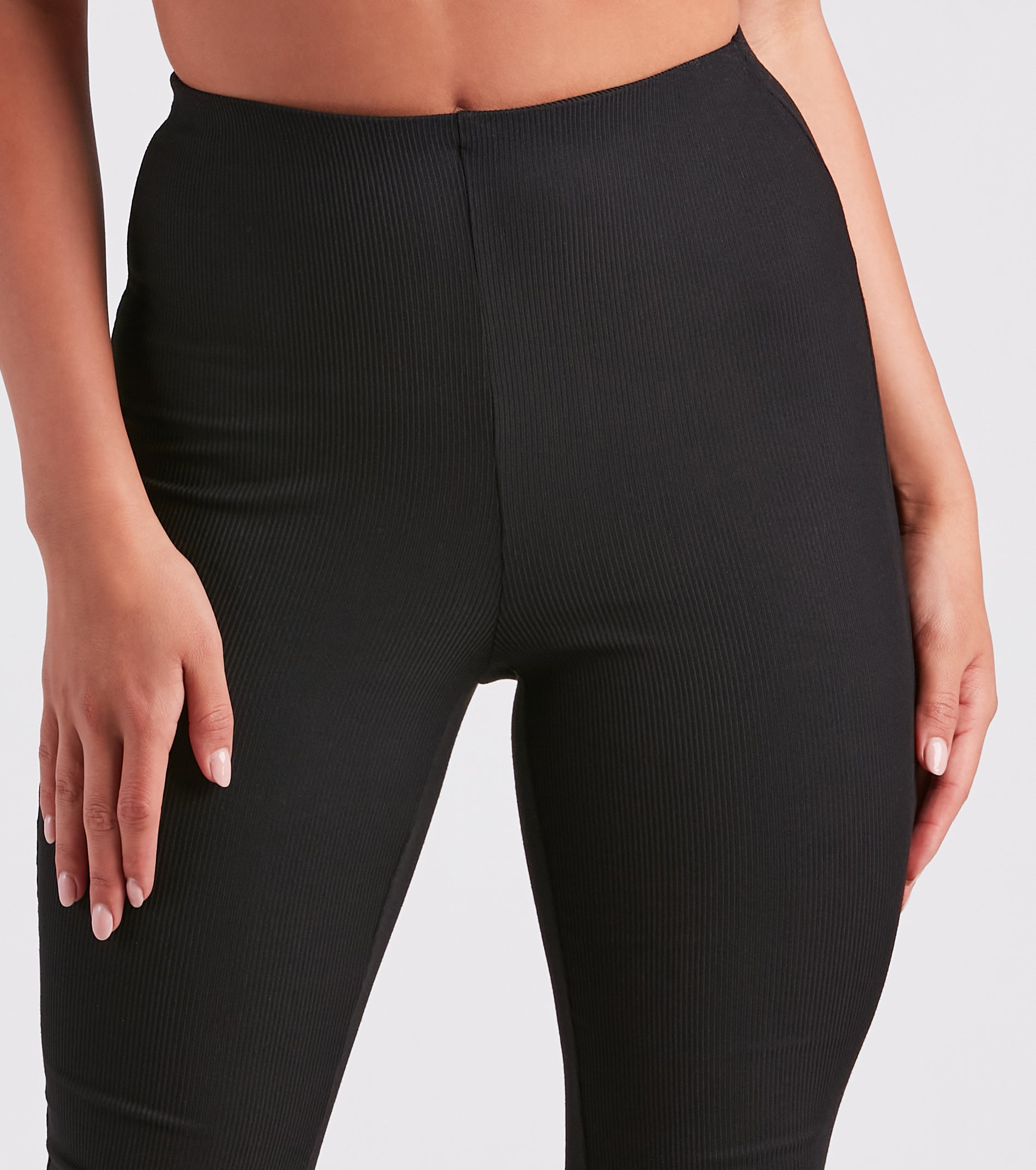 Trendy Babe Ribbed Knit Flare Pants - Image 8