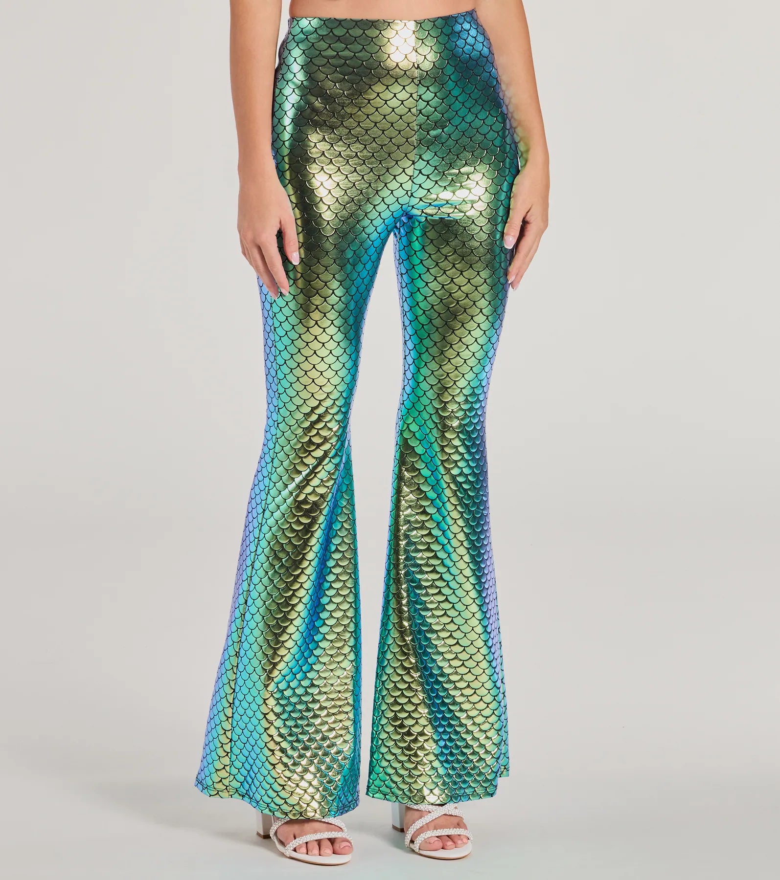Mystical Mermaid Foiled Flare Pants - Image 4