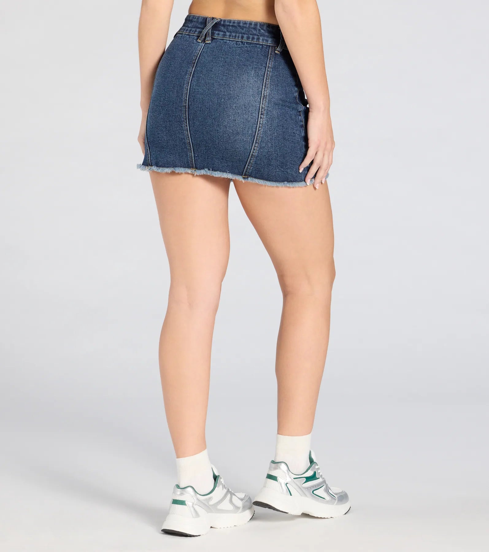 Cute Expectation Mid-Rise Denim Mini Skirt - Image 2