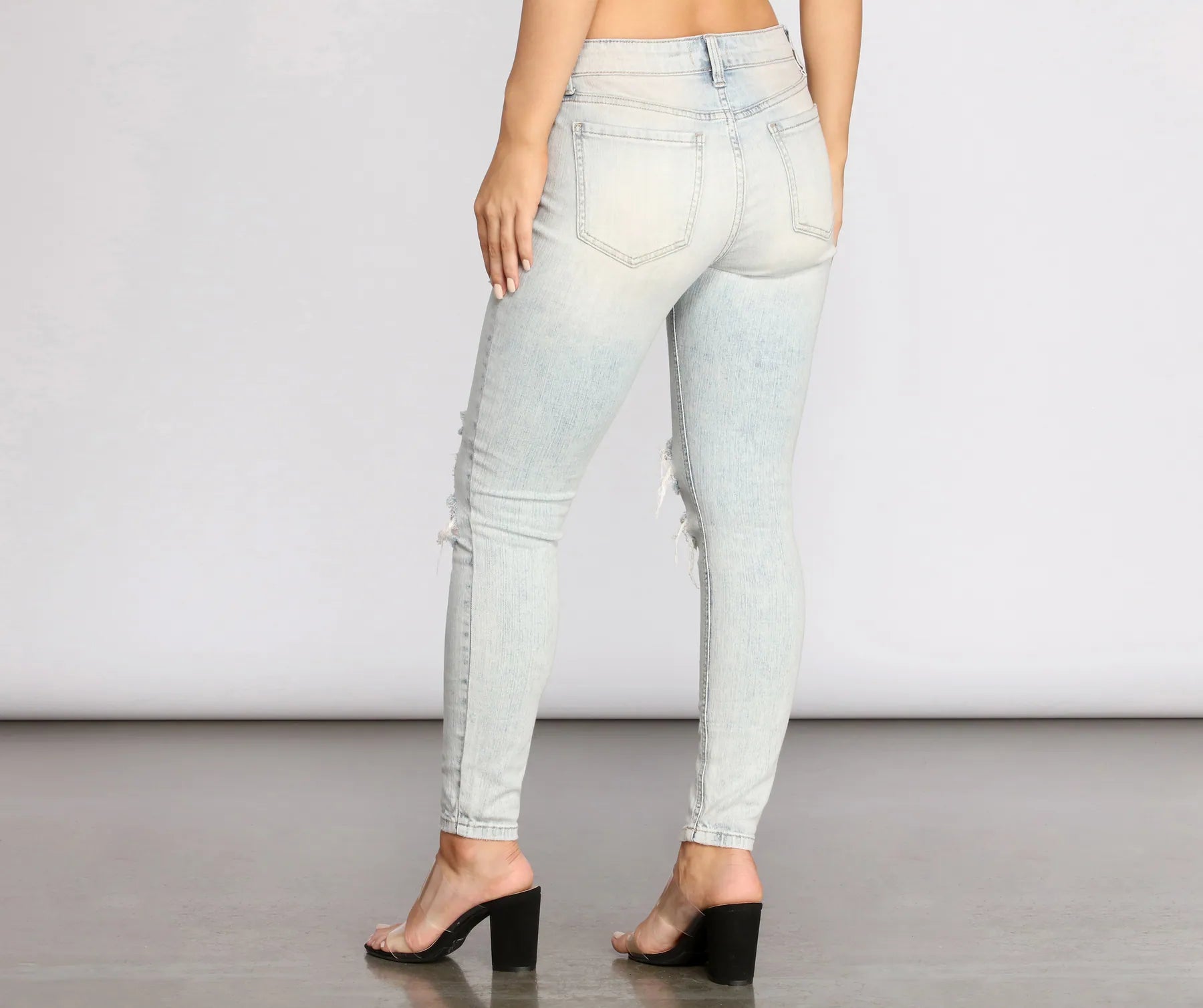 Josie Mid Rise Destructed Jeans - Image 2