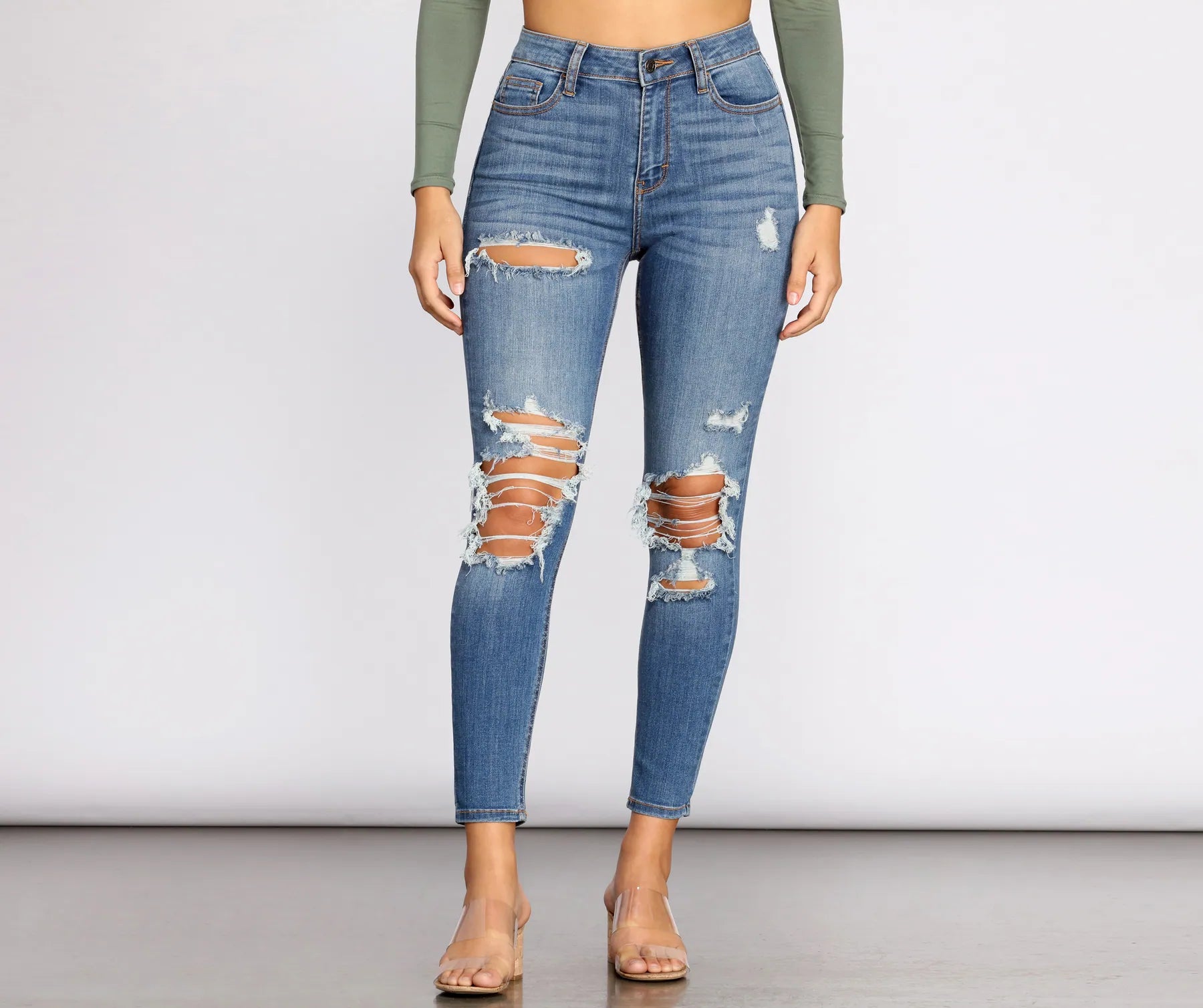 Taking Chances Cropped Skinny Jeans - Image 4