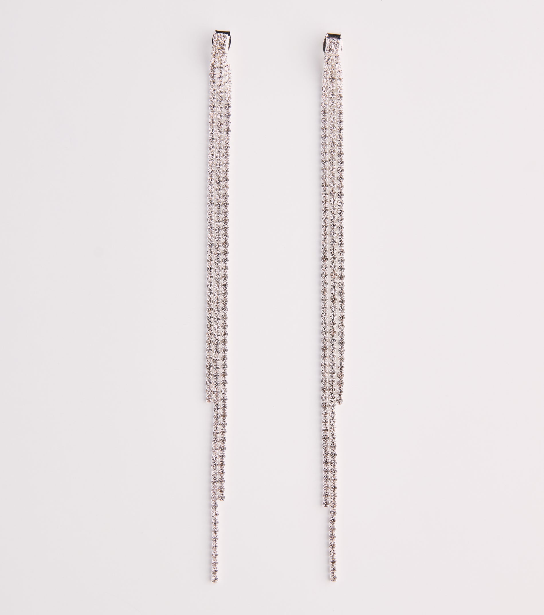 Living In Luxe Rhinestone Fringe Earrings - Image 2