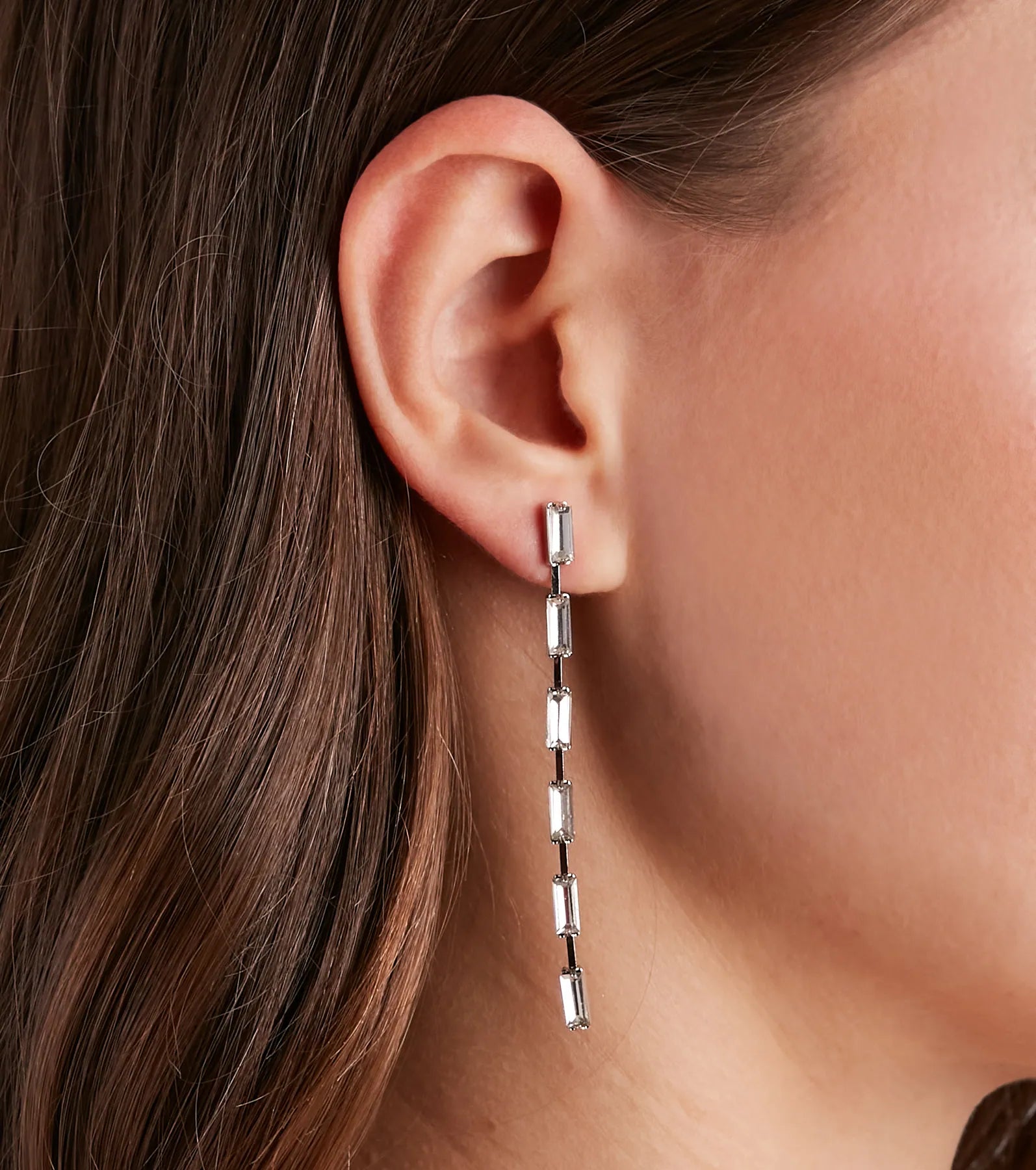 Chic Shine Rhinestone Stud And Duster Earrings Set - Image 12