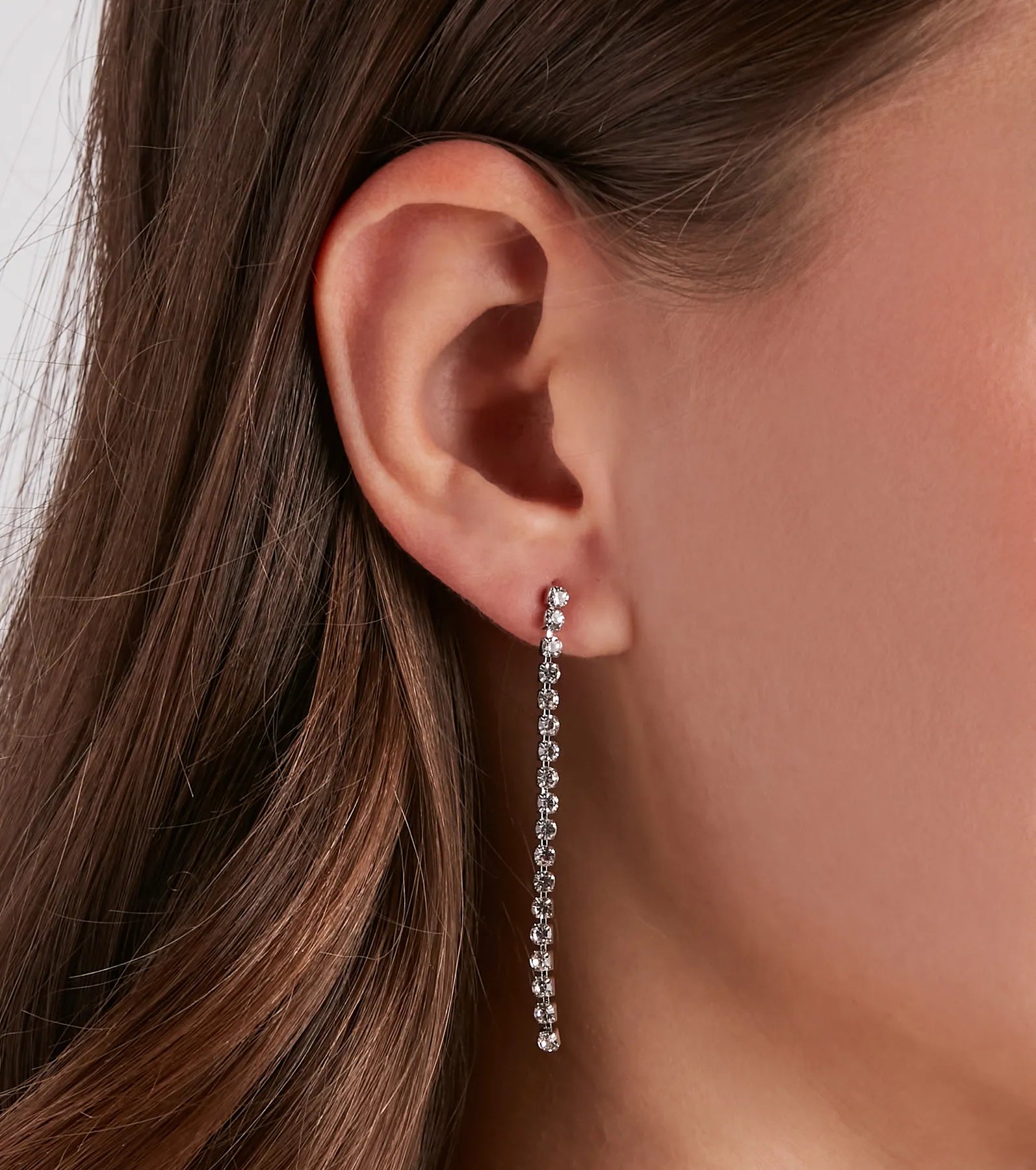 Chic Shine Rhinestone Stud And Duster Earrings Set - Image 14