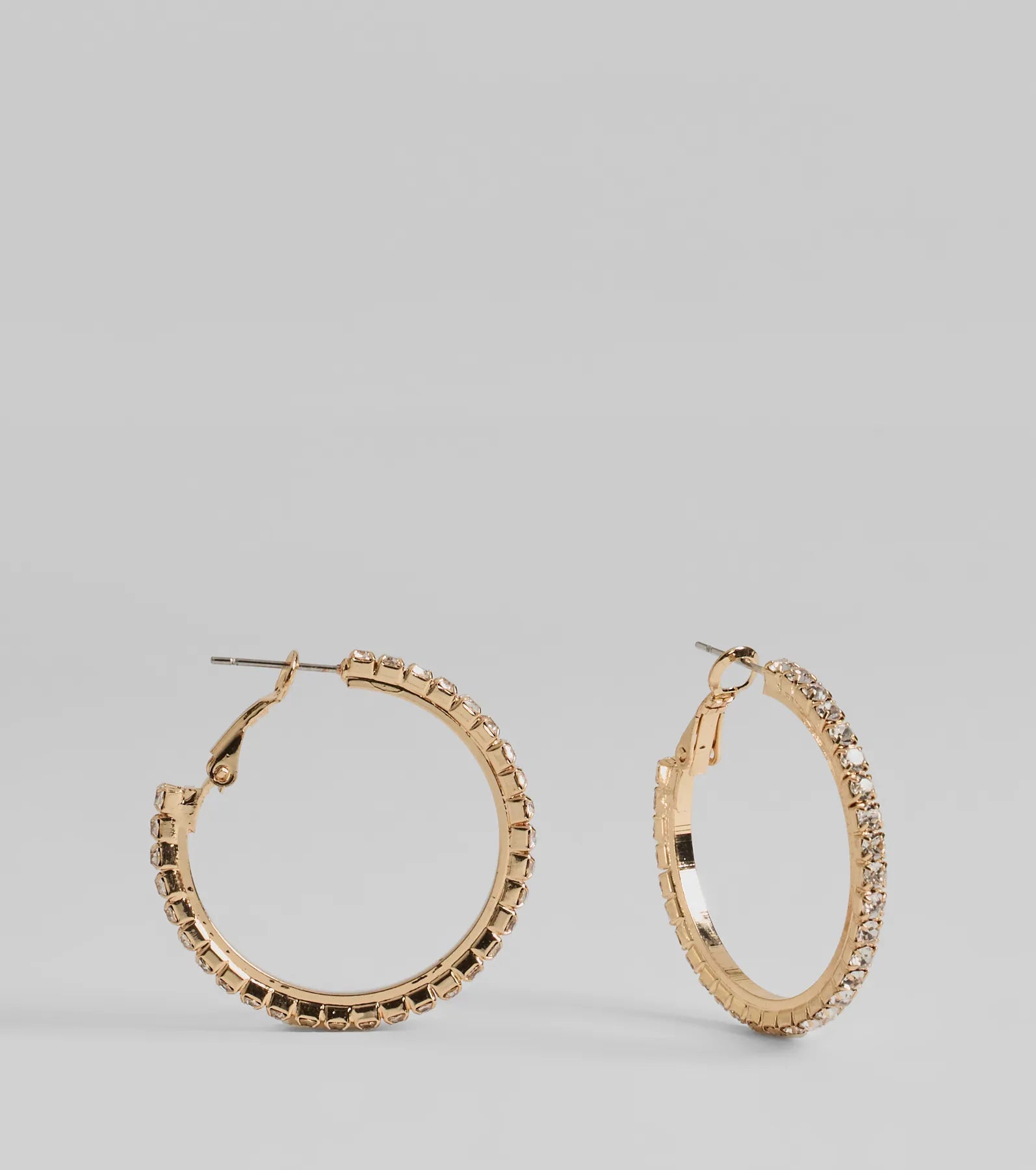 Pretty Sparkle Rhinestone Hoop Earrings - Image 4