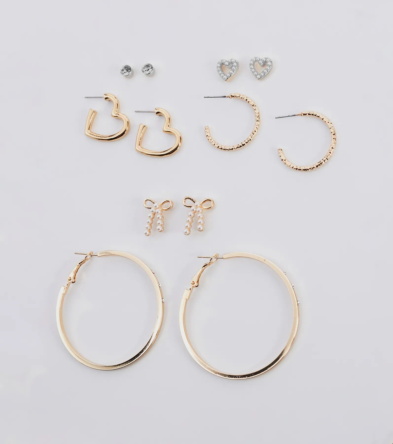 Glam Energy Stud And Hoop Earrings Set - Image 2