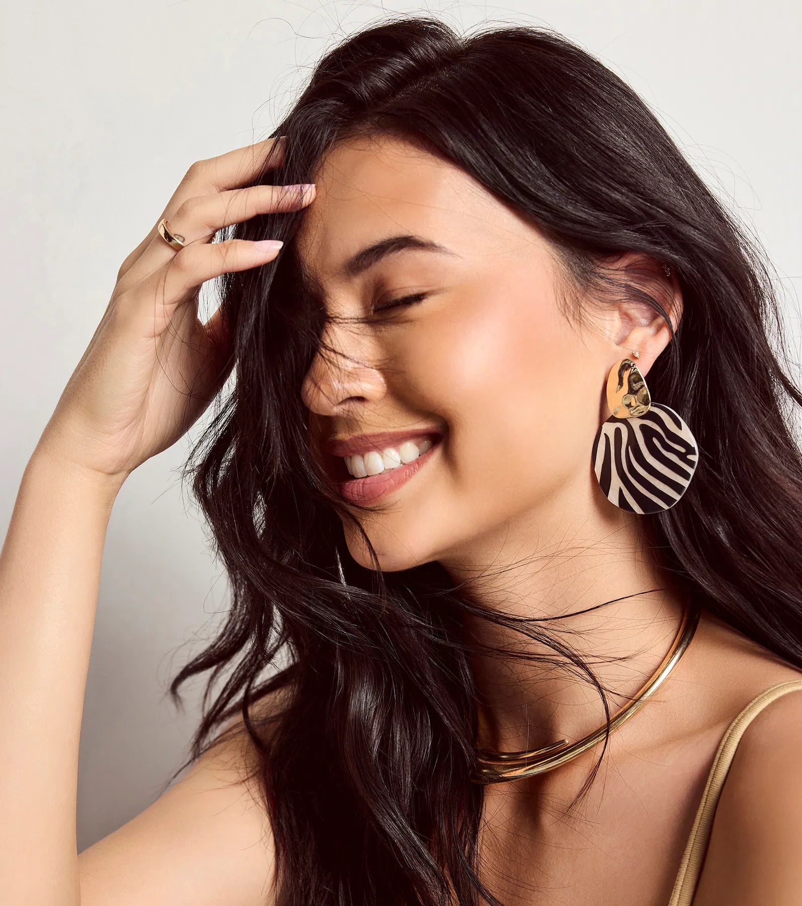 Wild Thing Zebra Print Statement Earrings - Image 2