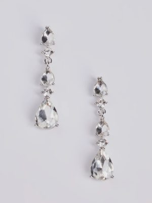Gorgeous Glitz Teardrop Rhinestone Drop Earrings