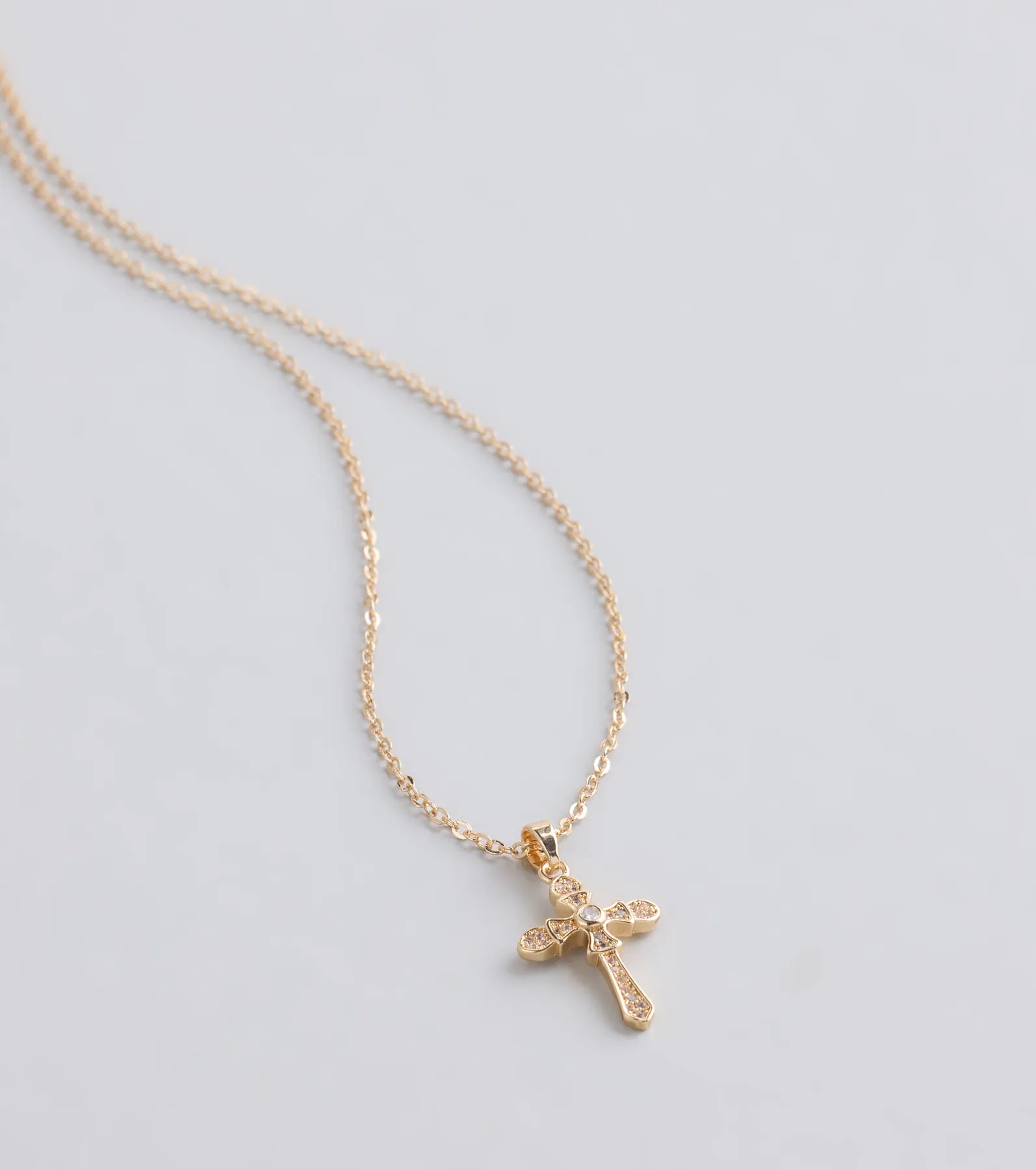 Divine Shine Cubic Zirconia Cross Necklace - Image 2