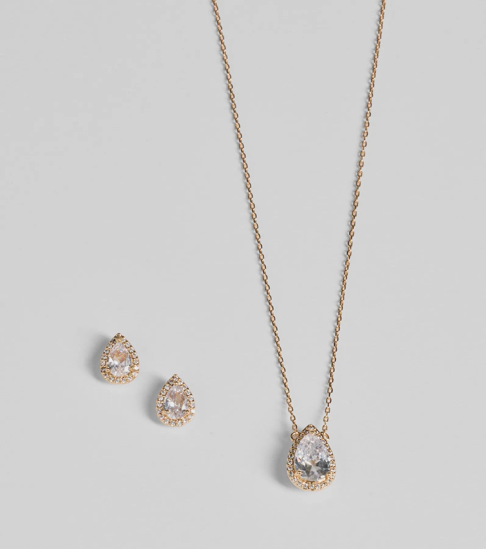 Simple Luxe Vibes Cubic Zirconia Necklace And Earrings Set - Image 2