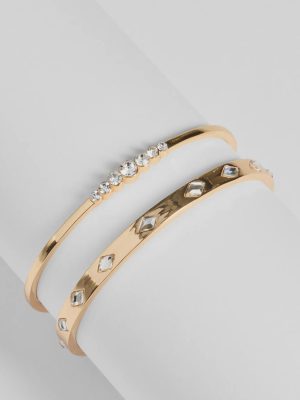 Stunning Two-Piece Bangle Bracelet Set