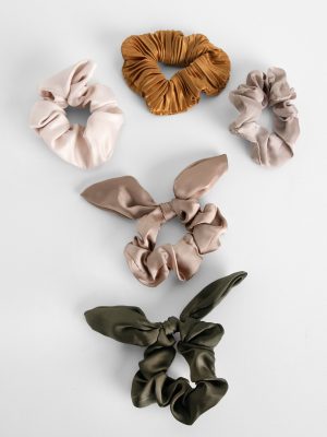 Satin Scrunchie 5 Pack