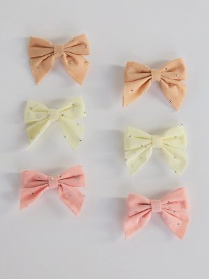 Perfectly Forever Six Pack Rhinestone Bow Barrettes