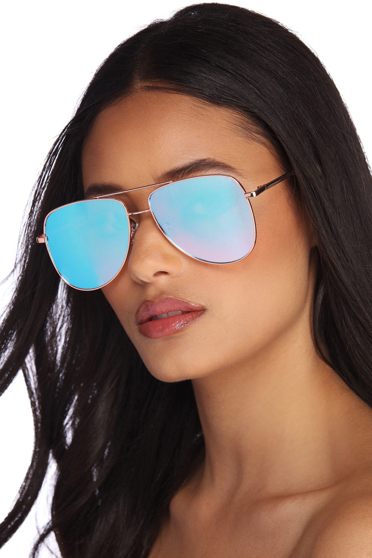 Rhinestone Trim Clear Sunglasses - Image 2