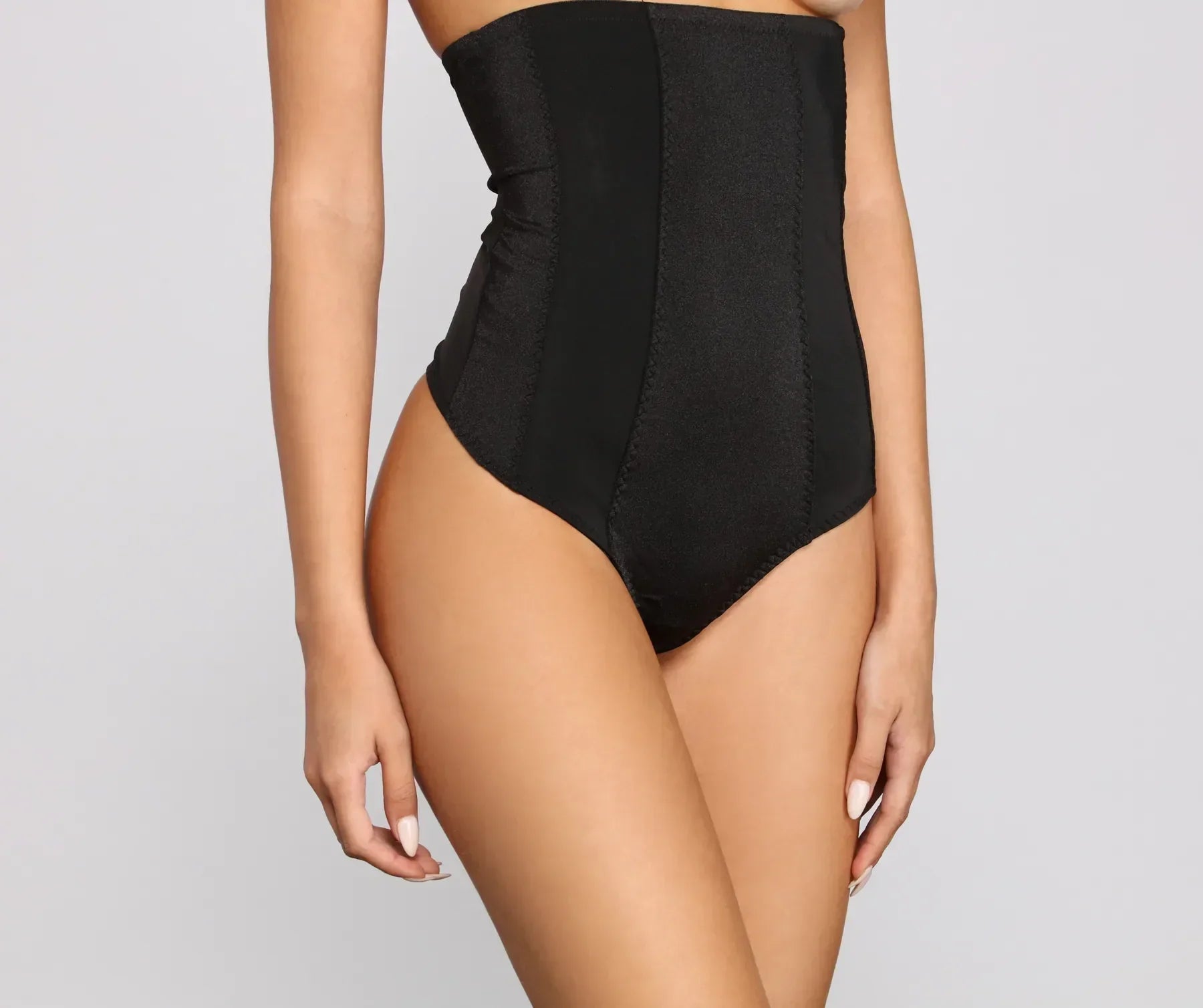 Mesh Insert High Waist Shaper Thong