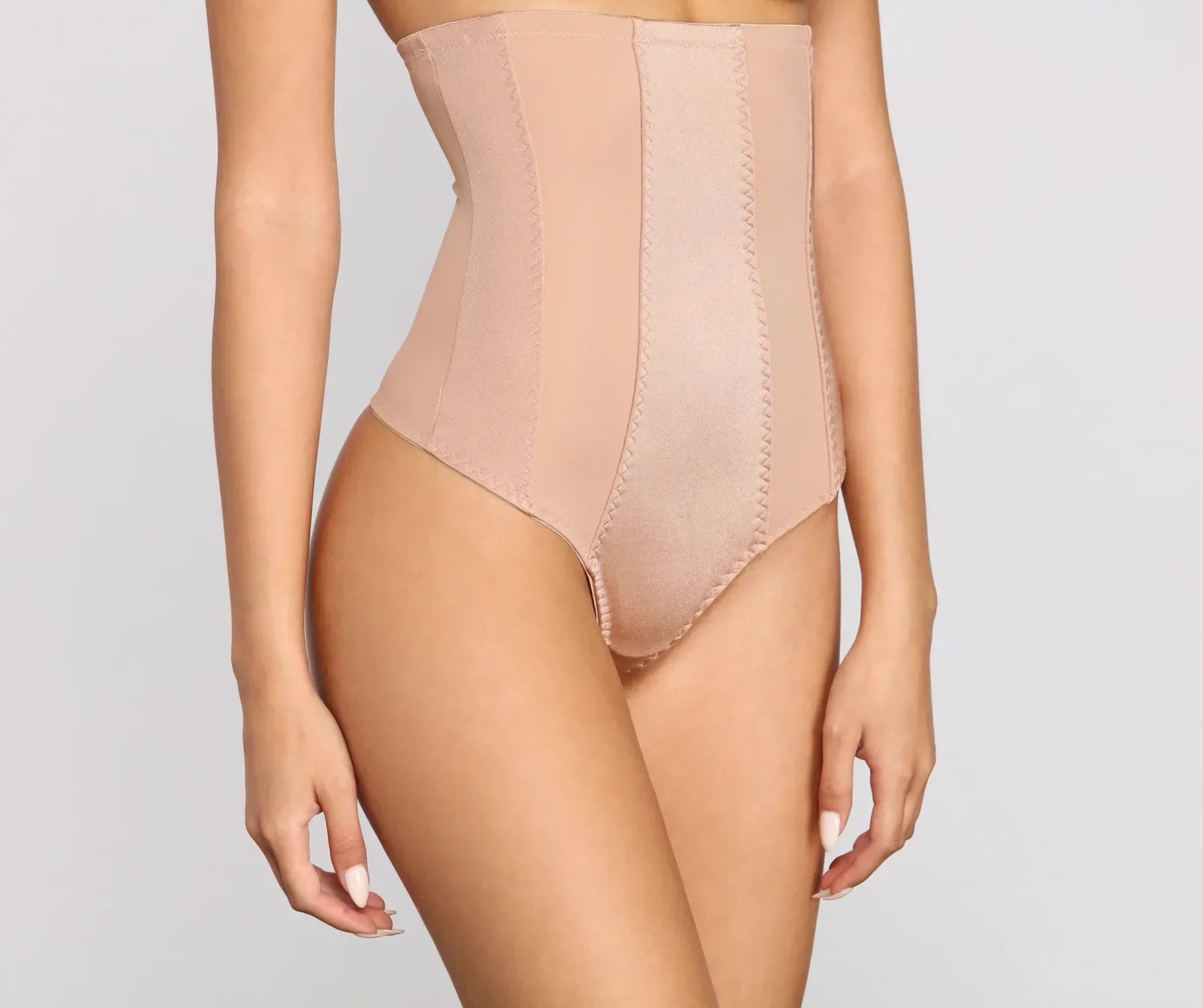 Mesh Insert High Waist Shaper Thong - Image 3