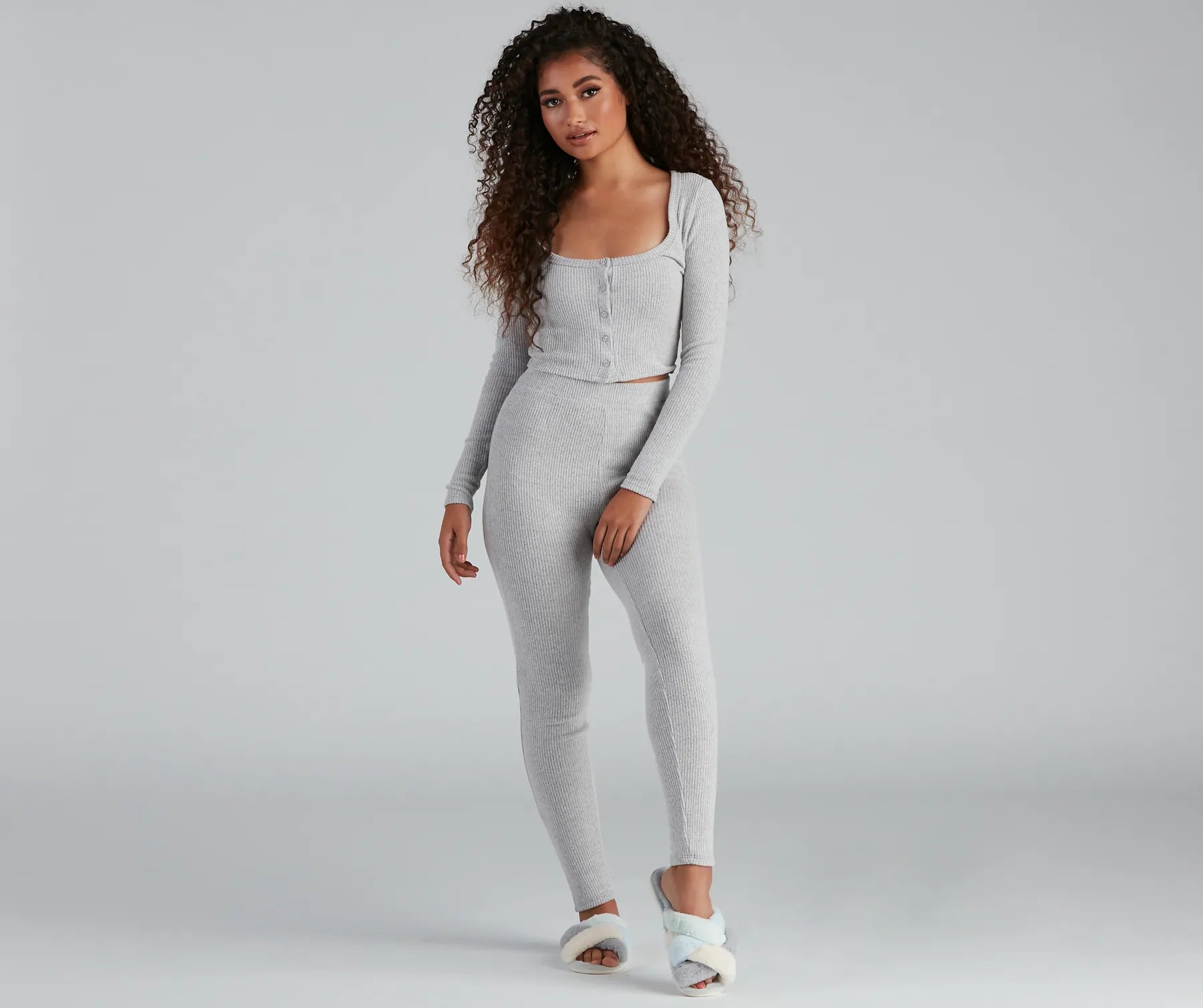 Stylishly Snug Henley Pajama Top - Image 4