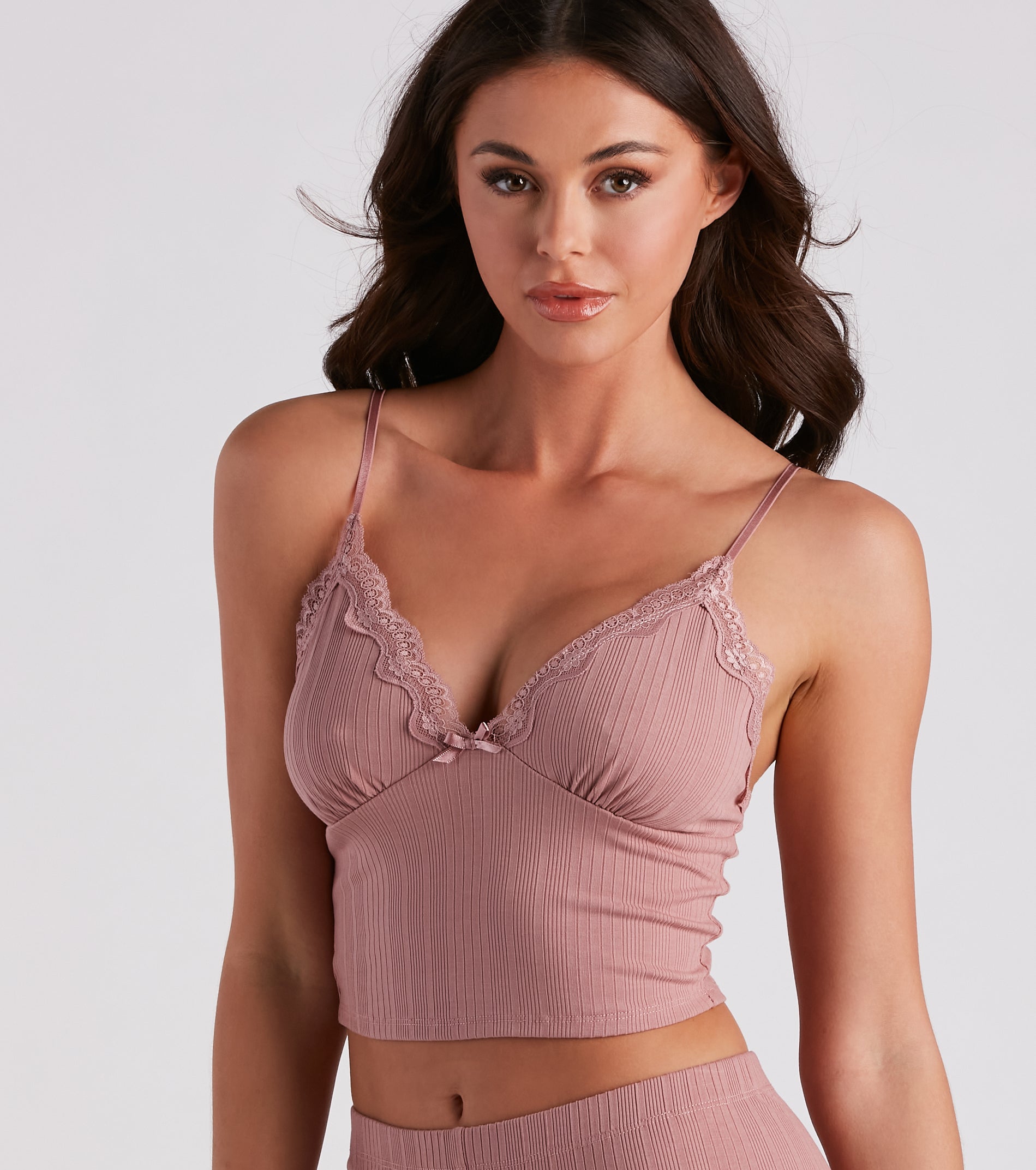 Delicate Lace Pajama Top And Shorts Set - Image 3