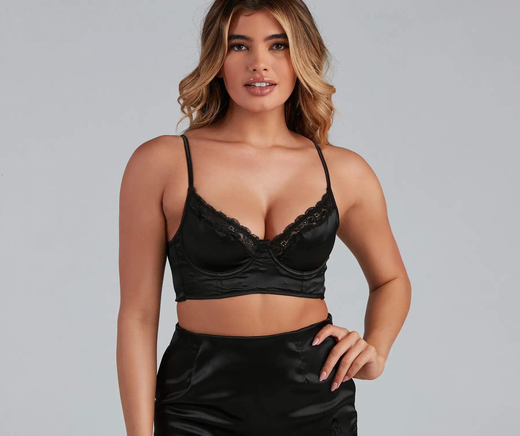 Dainty And Divine Satin Lingerie Set - Image 3