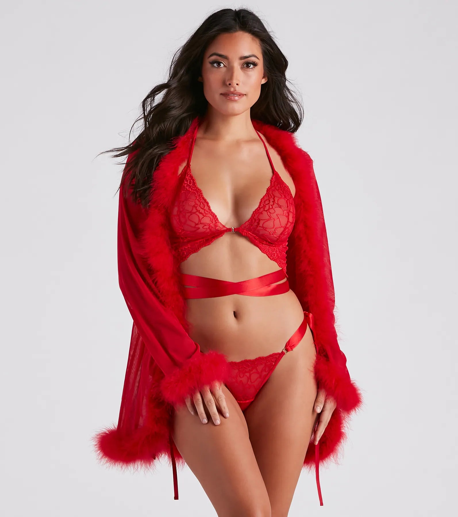 Sultry Allure Satin Lace Bra And Panty Set - Image 4