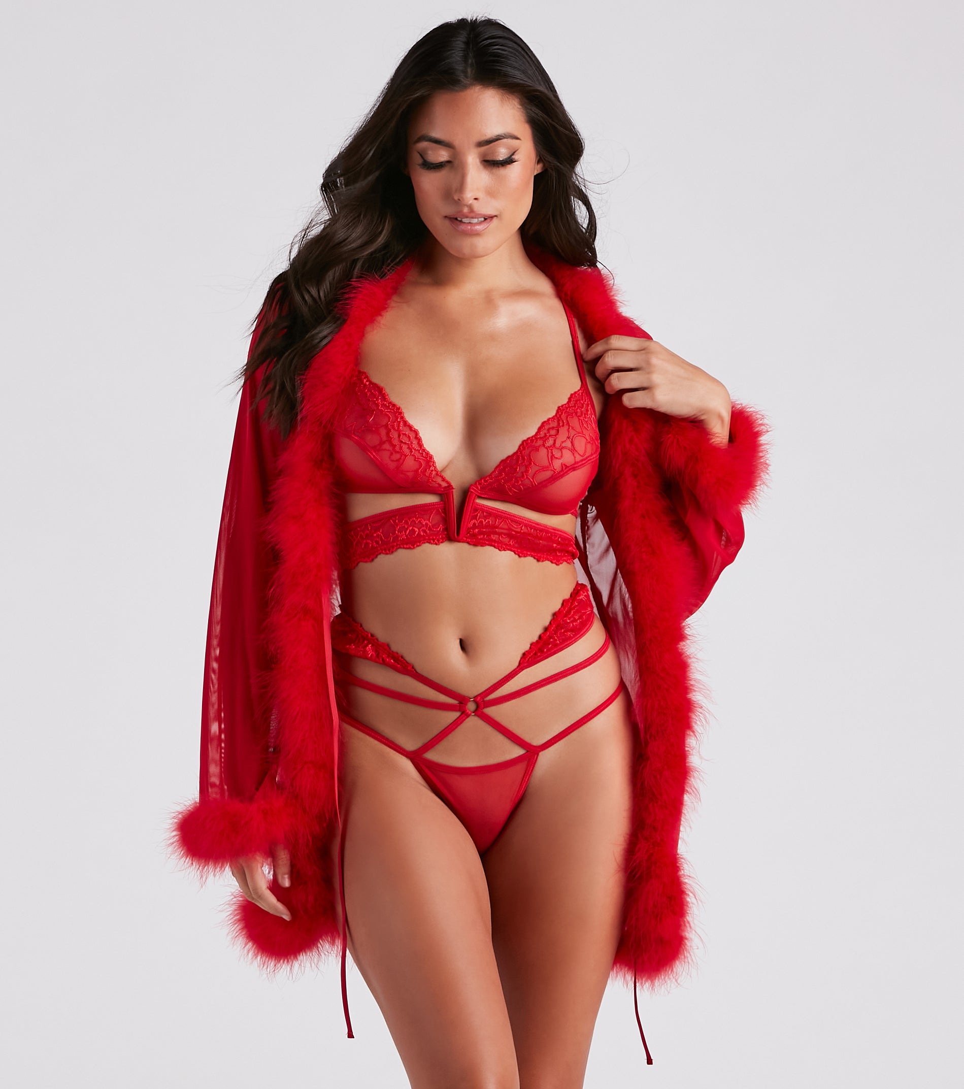 Edgy Display Lace Bra And Panty Set - Image 4