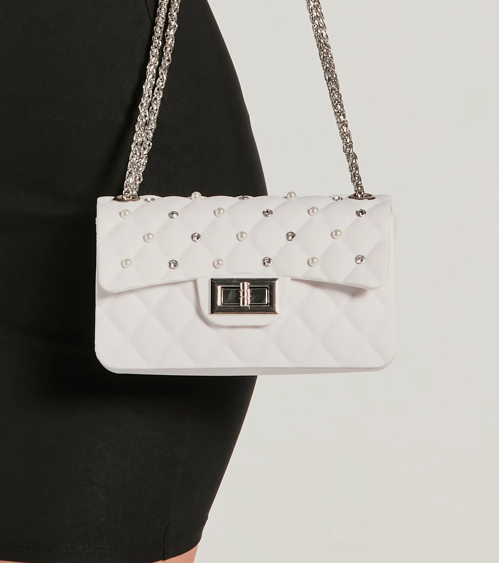 On The Go Babe Faux Pearl Jelly Crossbody Bag - Image 2