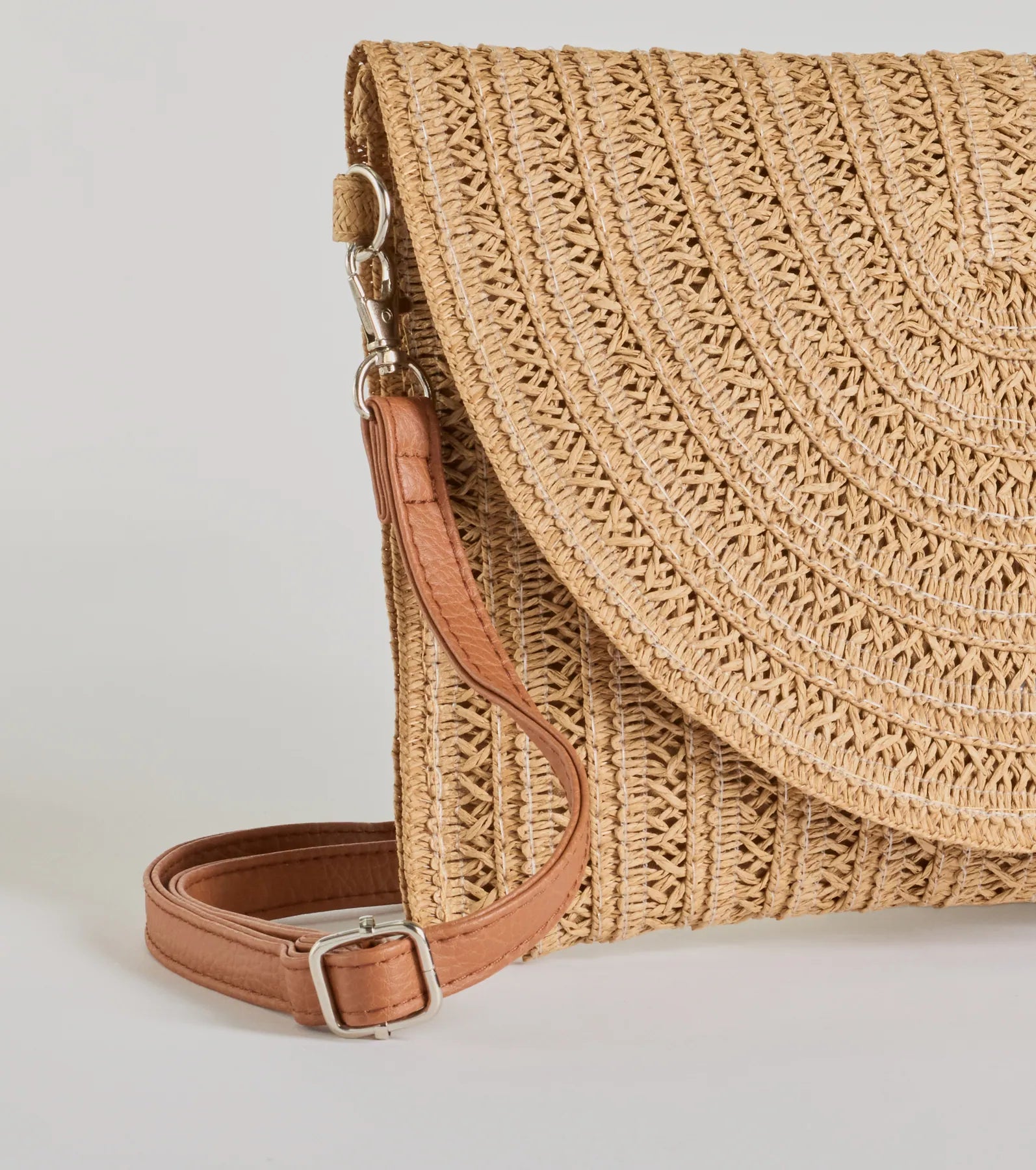 Cute Retreat Straw Envelope Clutch Crossbody Bag - Image 2