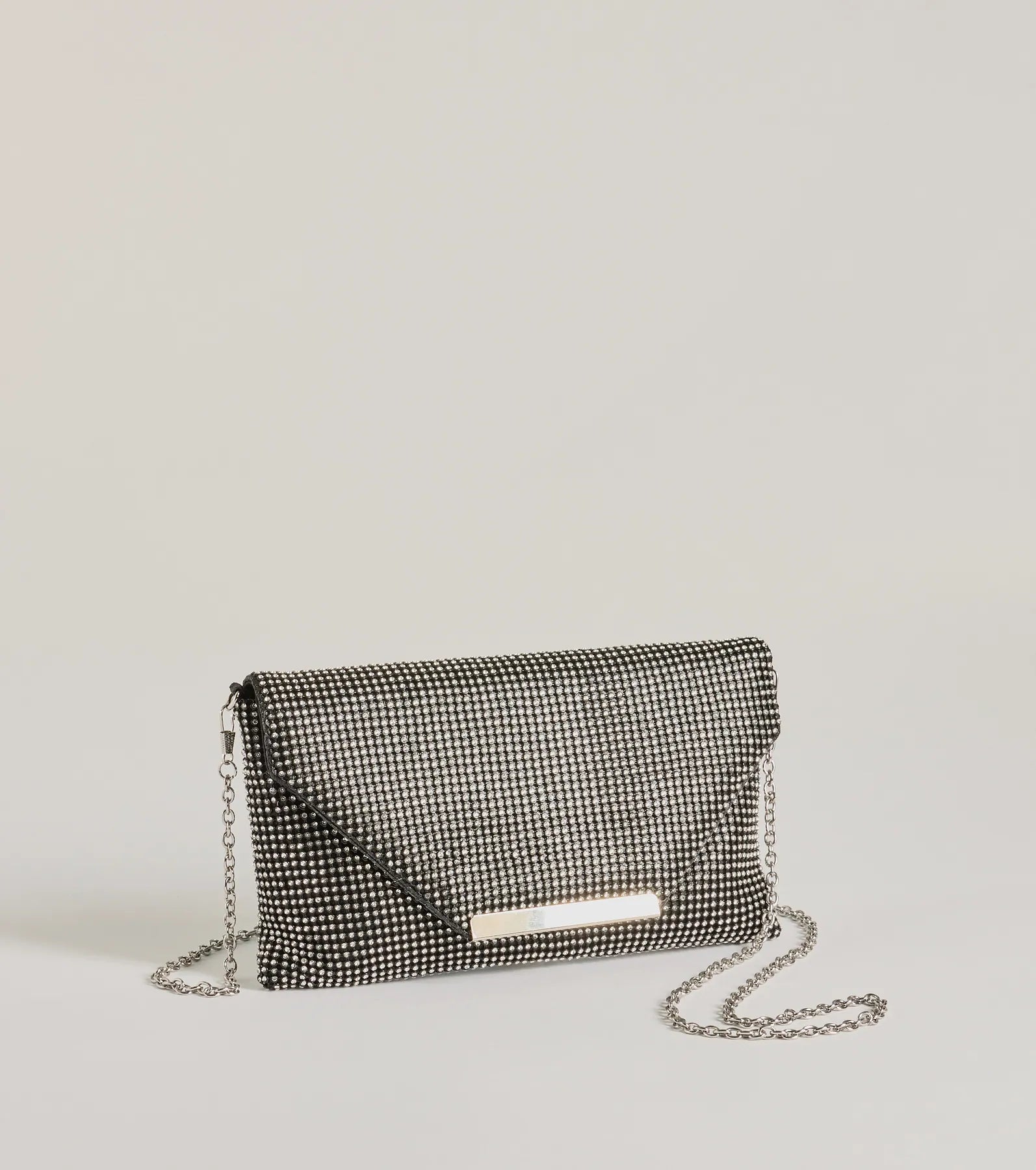 Luxe Shimmer Iridescent Rhinestone Envelope Clutch - Image 5