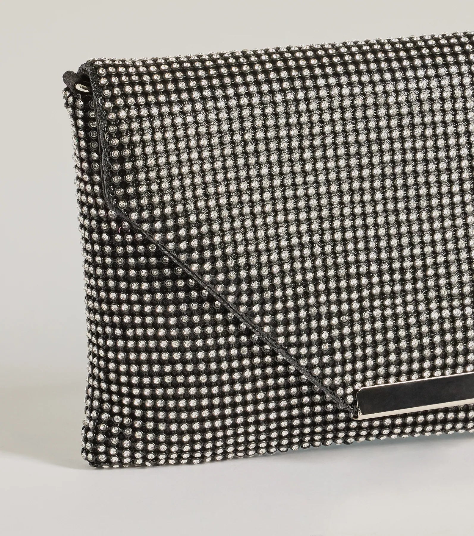 Luxe Shimmer Iridescent Rhinestone Envelope Clutch - Image 6