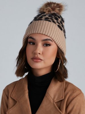 Cutie Spotted Leopard Pom Beanie