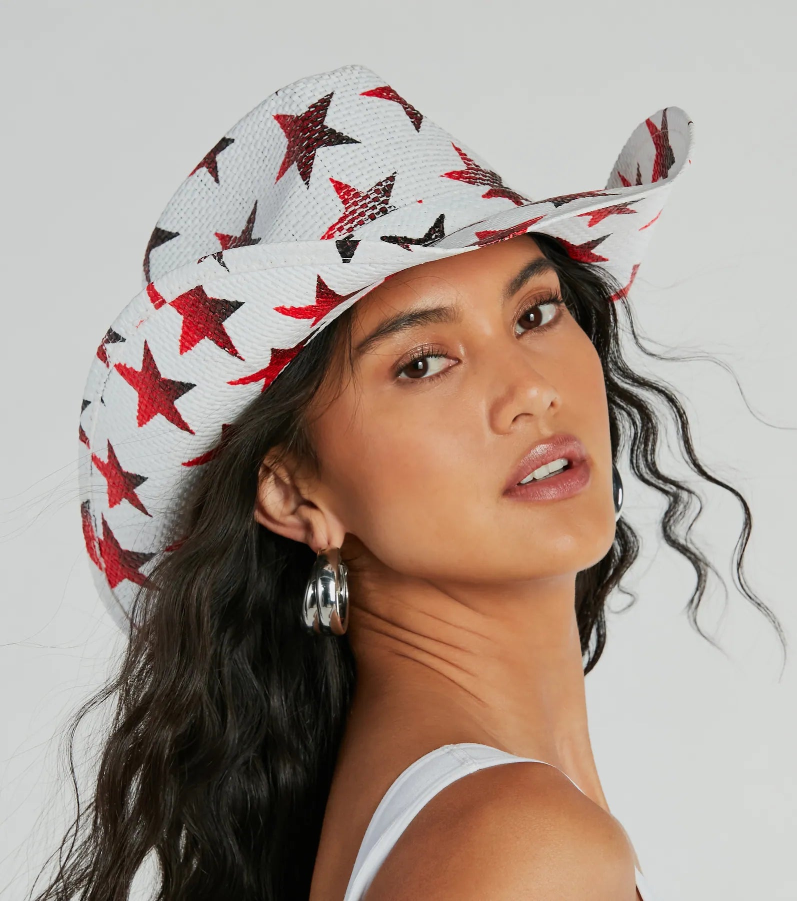 Patriotic Babe Americana Star Cowboy Hat - Image 2