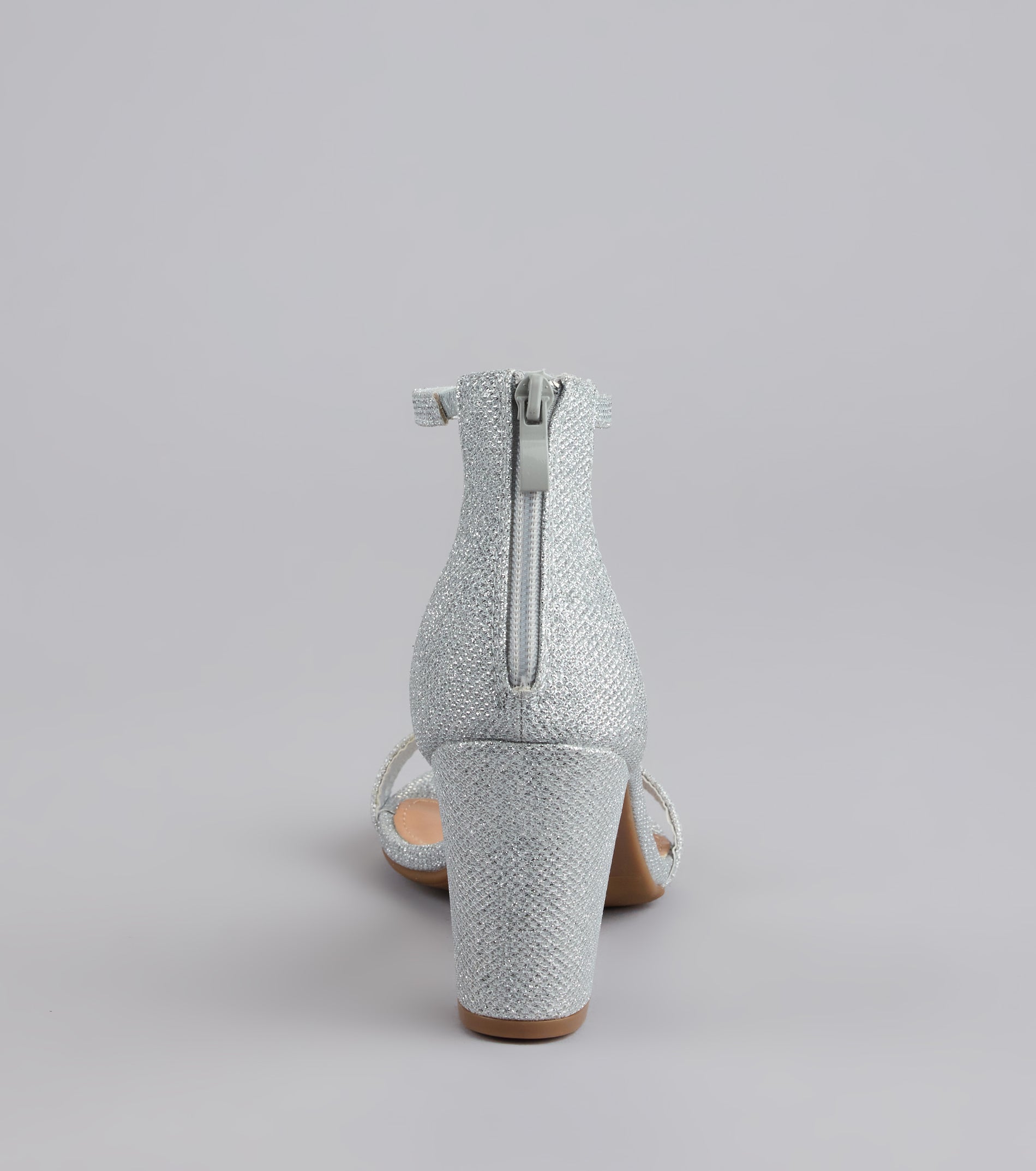 Cue The Compliments Glitter Block Heels - Image 4