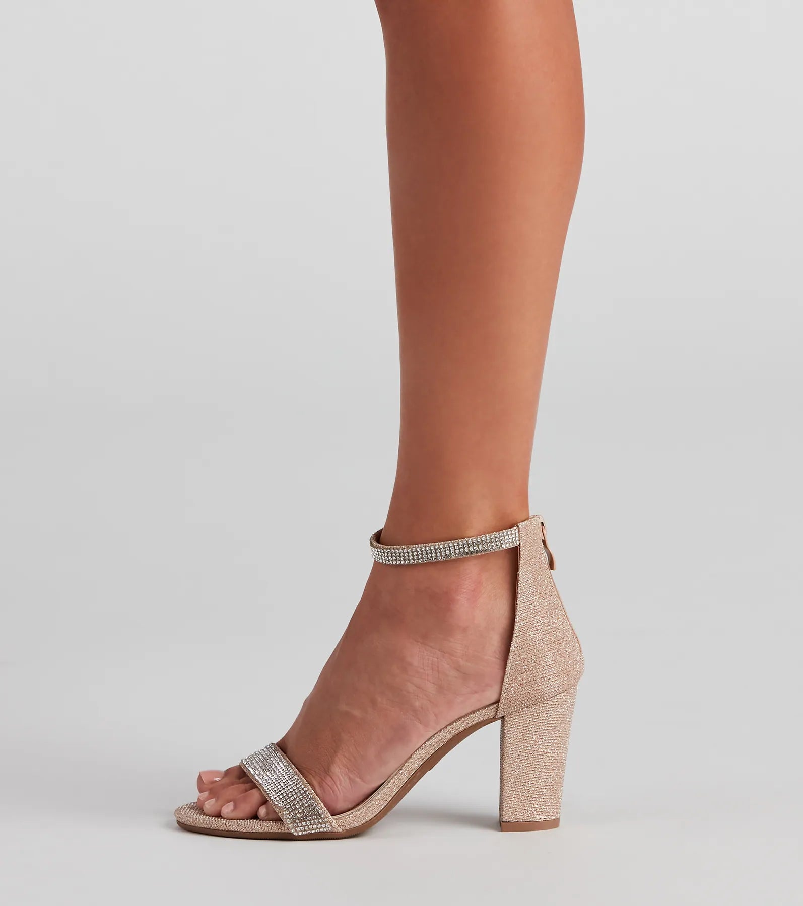 Sparkle Stunner Rhinestone Block Heels - Image 8