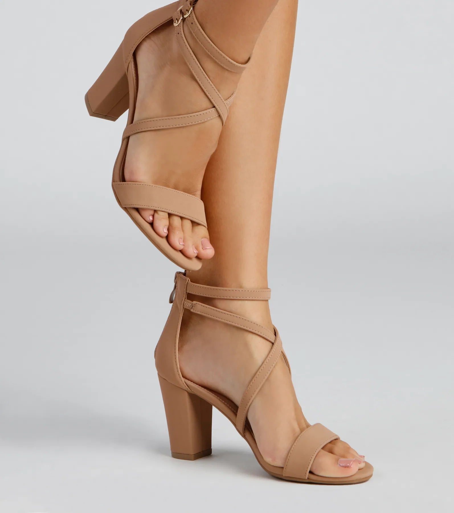 Classy Steps Nubuck Criss-Cross Heels - Image 5