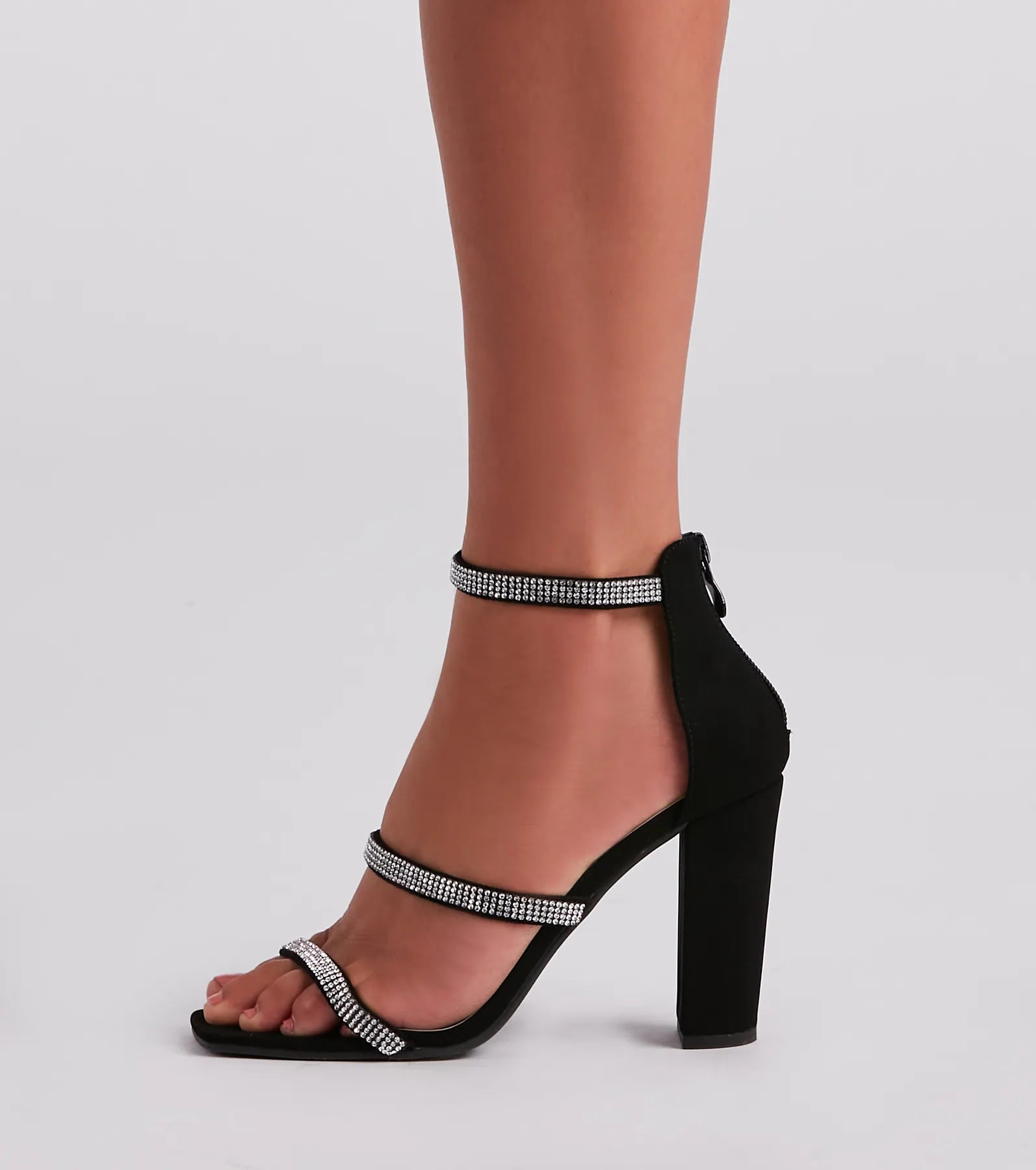 Dazzling In Rhinestone Block Heels - Image 3