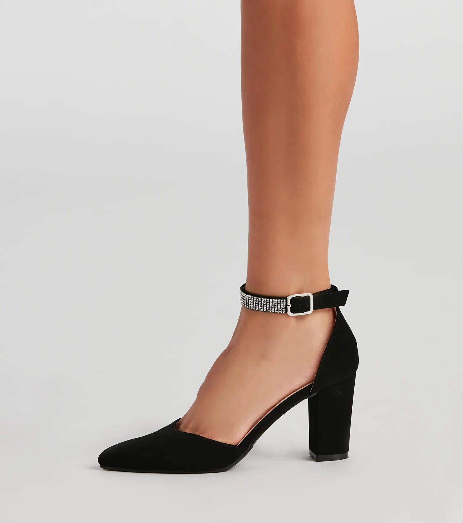 Classic Glamour Rhinestone Strap Pumps - Image 3