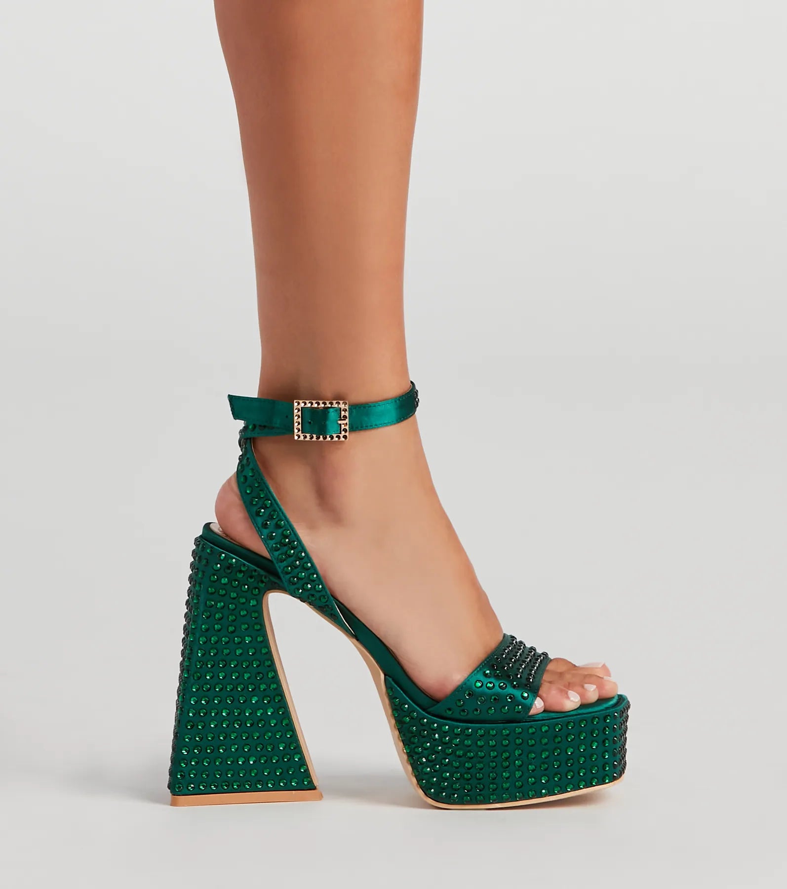 Disco Queen Rhinestone Block Heels - Image 7