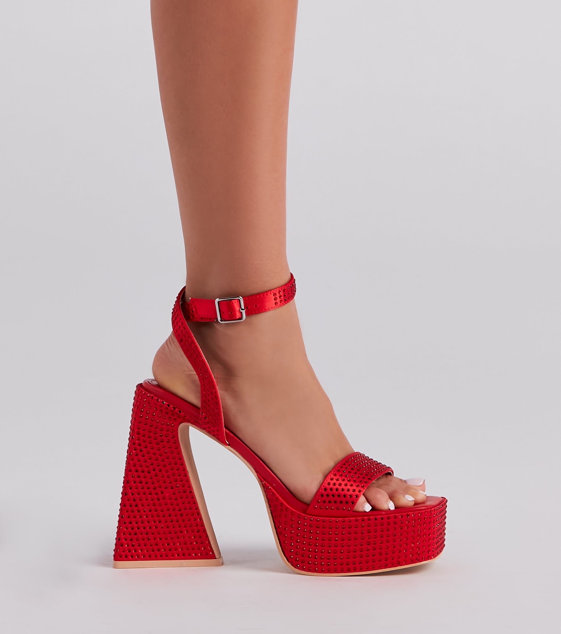 Glam Icon Rhinestone Platform Heels - Image 2