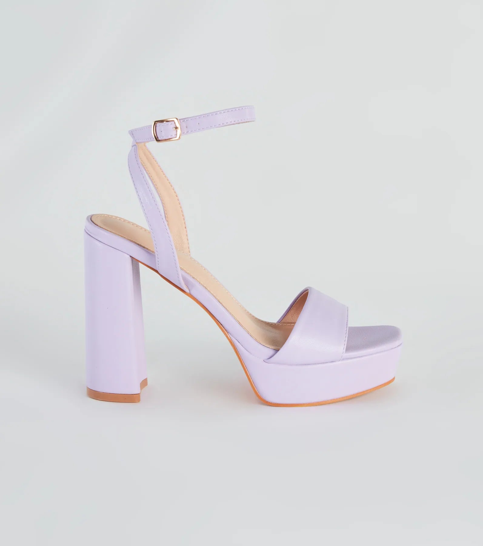 Step Up Faux Leather Platform Block Heels - Image 2